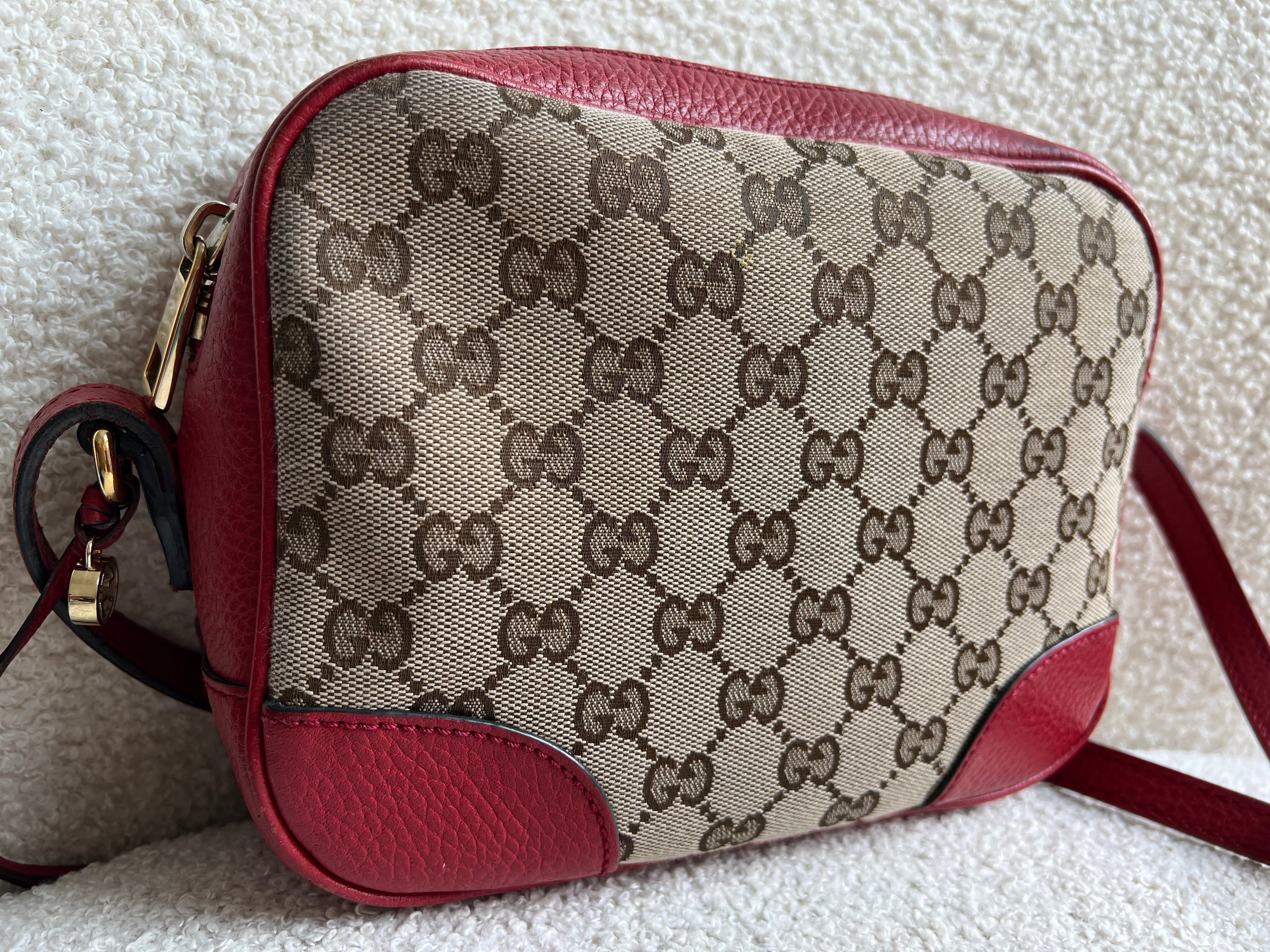 Gucci Bree GG Canvas Red Small Messenger Bag