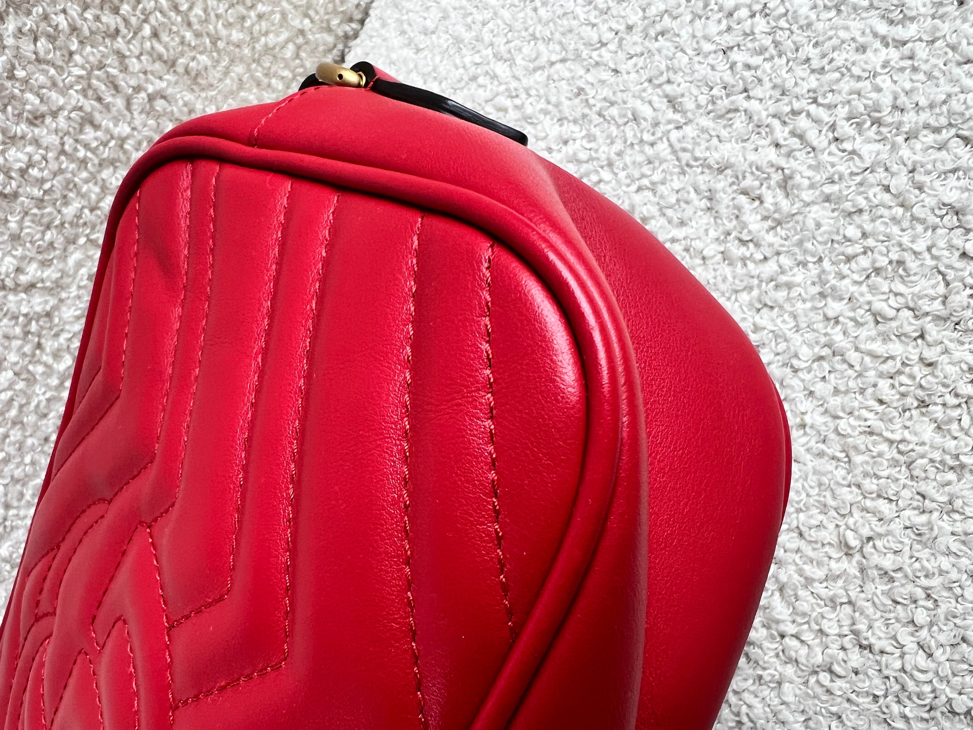 Gucci GG Red Marmont Small Shoulder Bag (RRP £1,440)