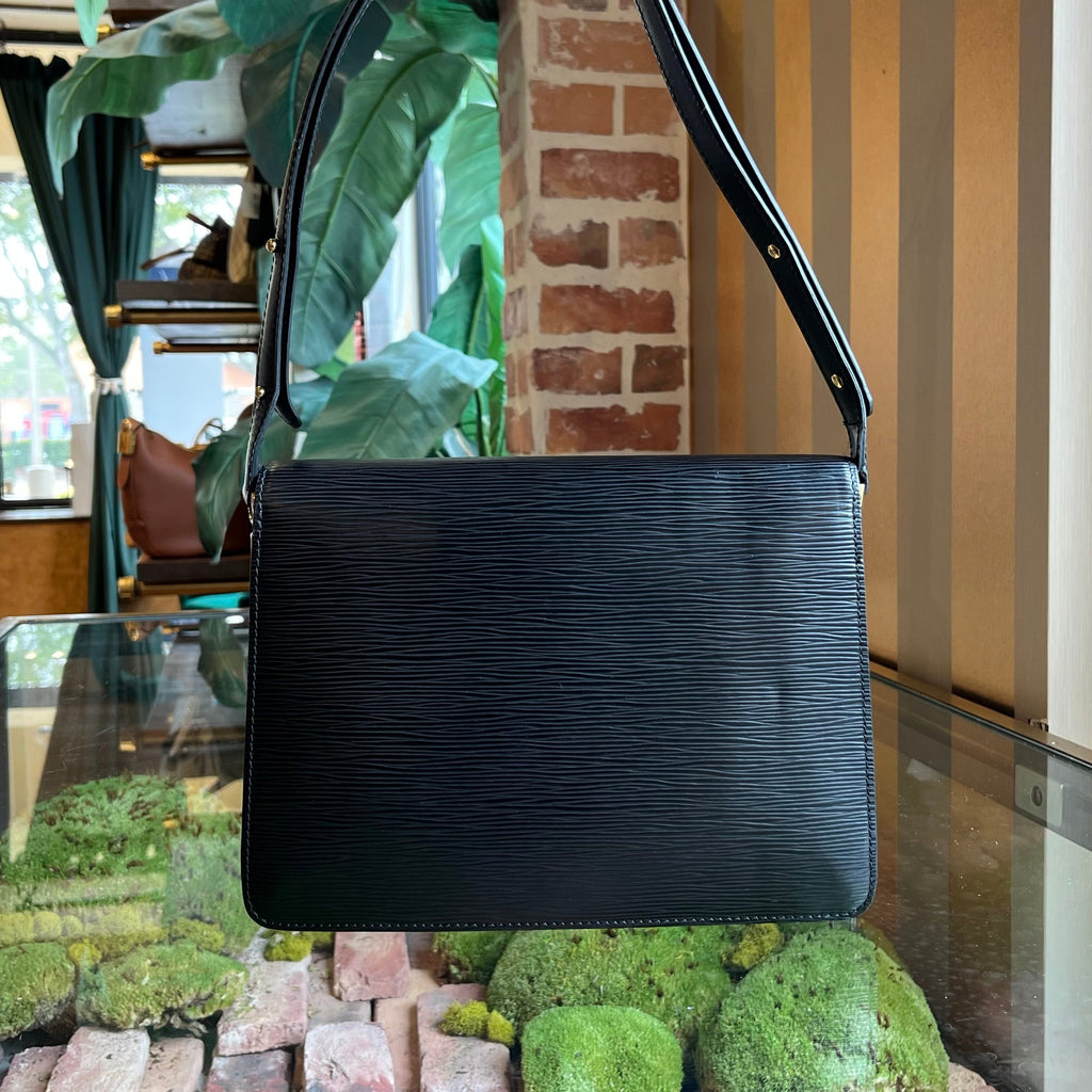 LOUIS VUITTON Friedland Pochette Black Blue Epi Leather Shoulder Bag