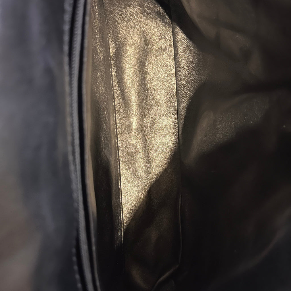 CHANEL Single Flap Black Patent Leather Shoulder Bag