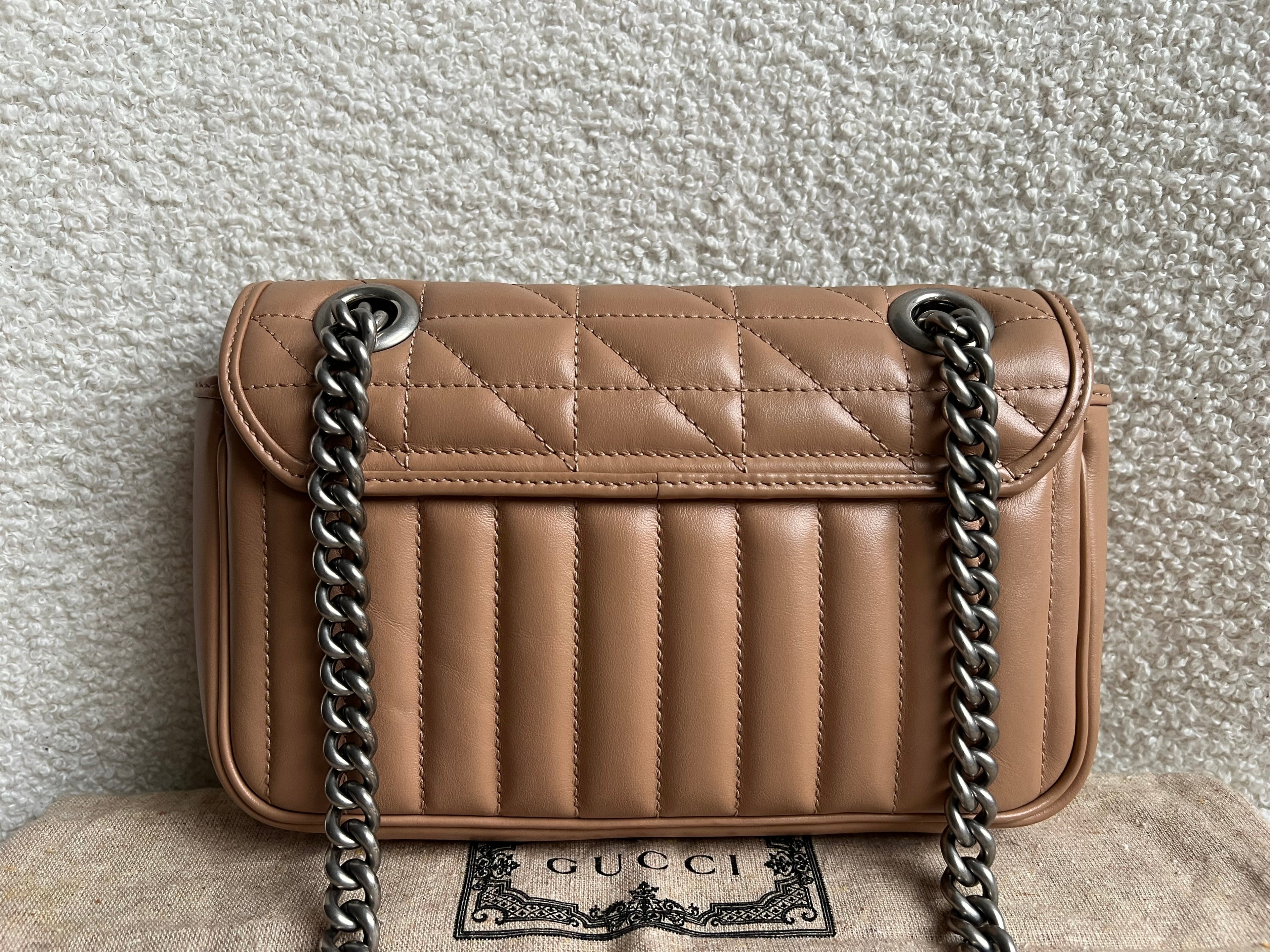 Gucci GG Beige Aria Marmont Mini Shoulder Bag (RRP £1800)