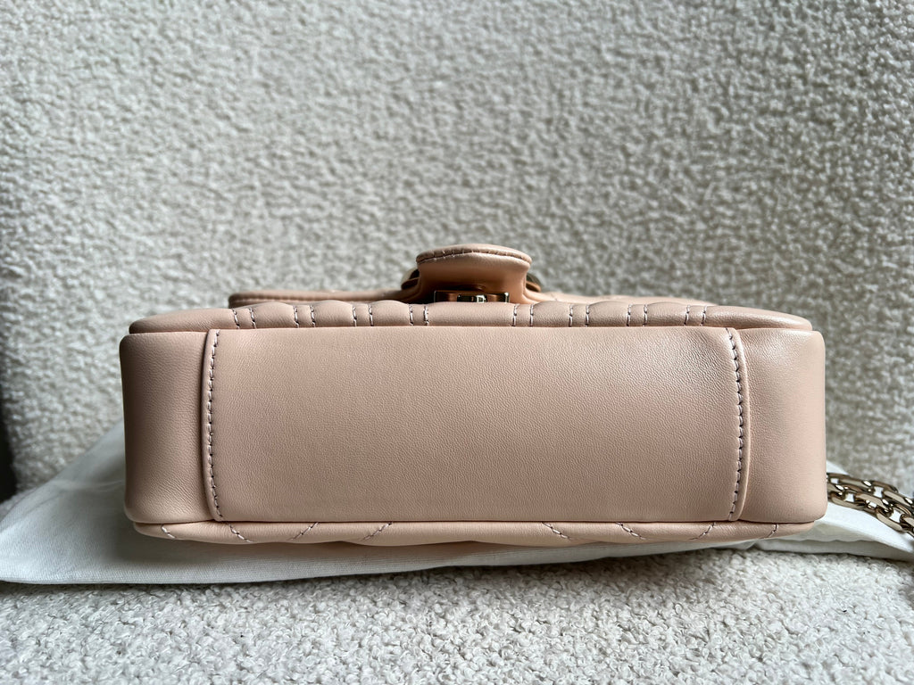 Gucci GG Pink Beige Marmont Mini Shoulder Bag (RRP £1,890)
