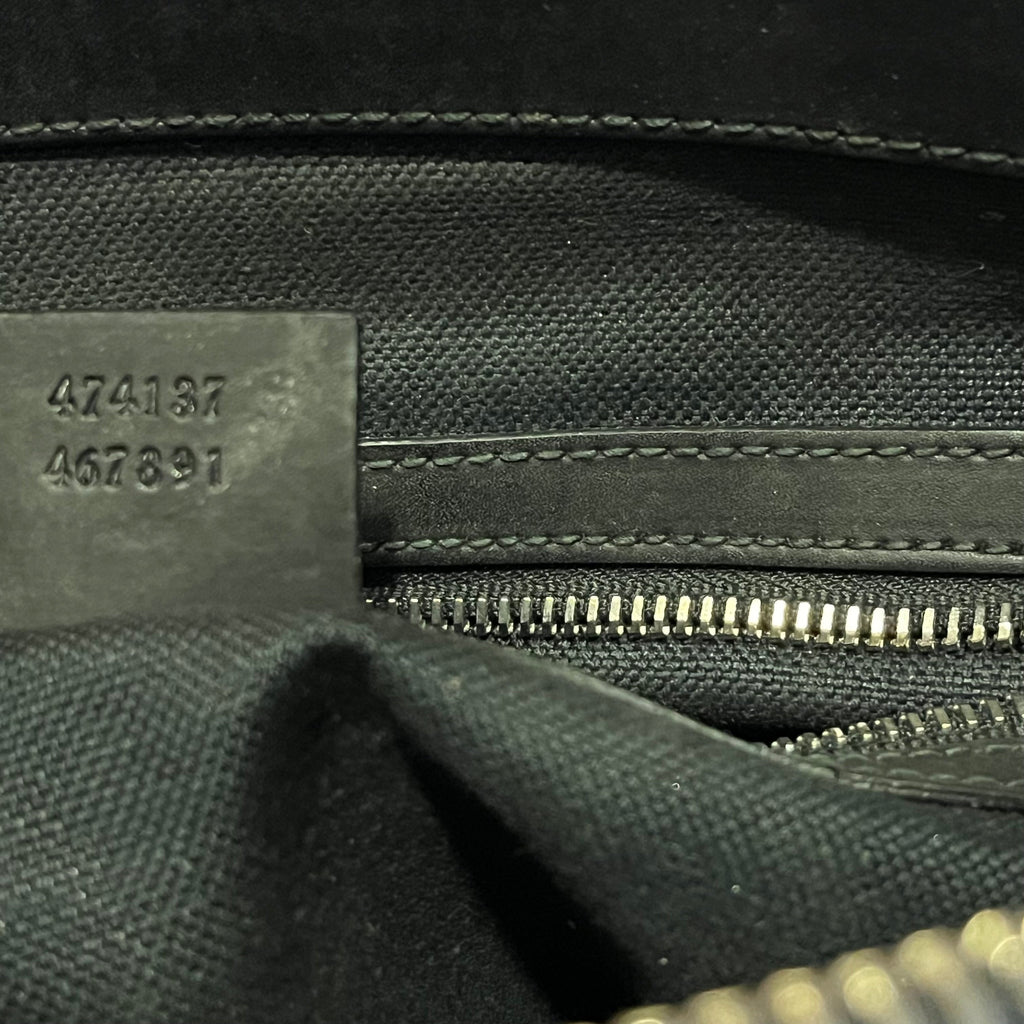 GUCCI Black GG Supreme Monogram Canvas Crossbody Bag