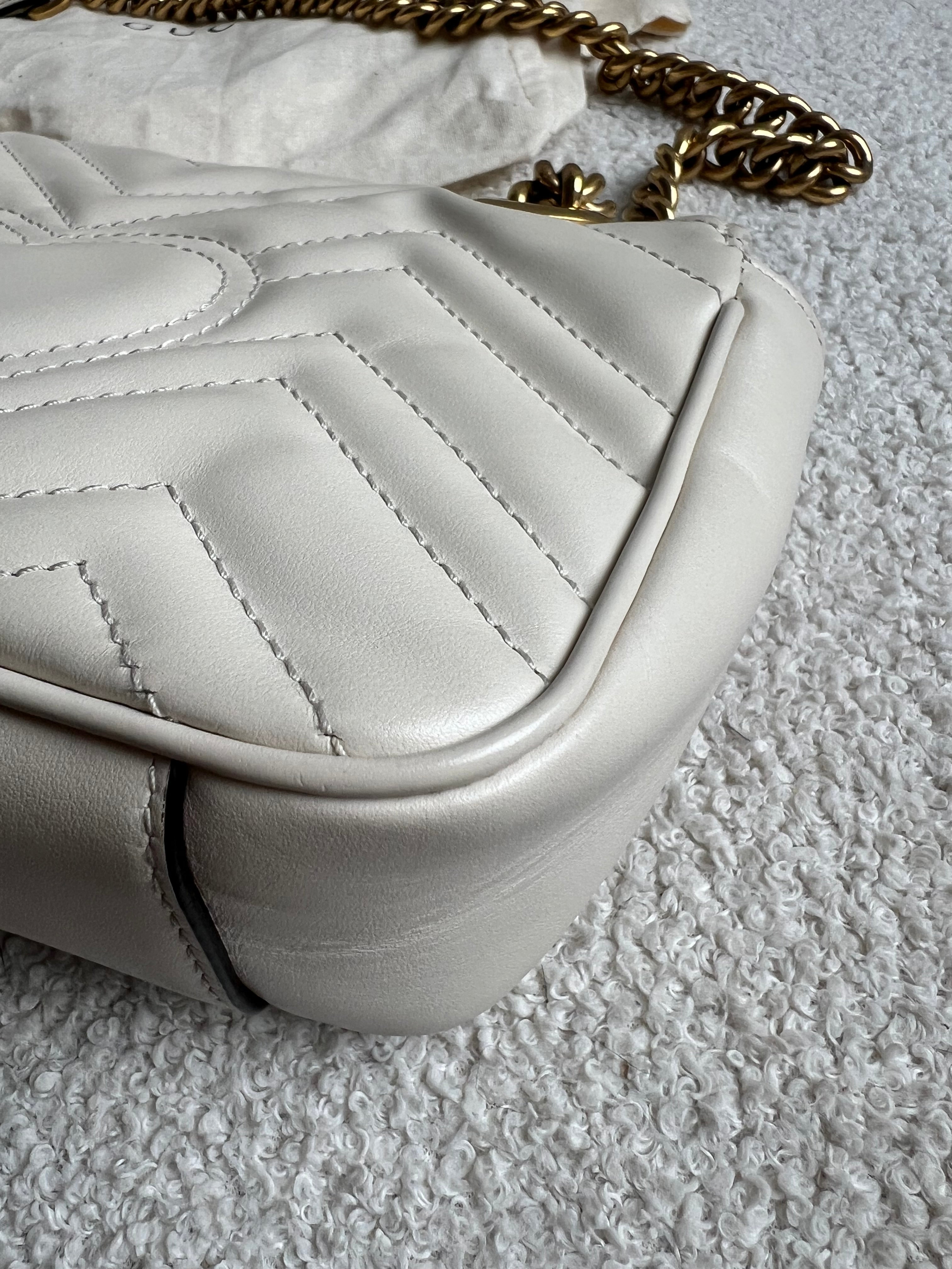 Gucci GG White Marmont Mini Shoulder Bag (RRP £1,890)