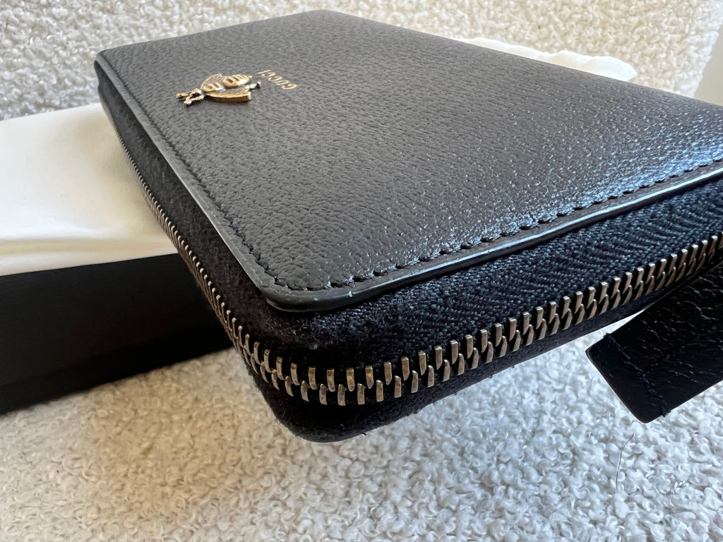 Gucci Black Animalier Wallet Zip Around (RRP £530)