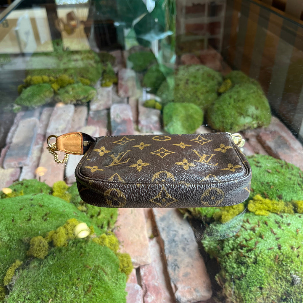 LOUIS VUITTON Mini Pochette Accessories Brown Monogram Canvas Handbag
