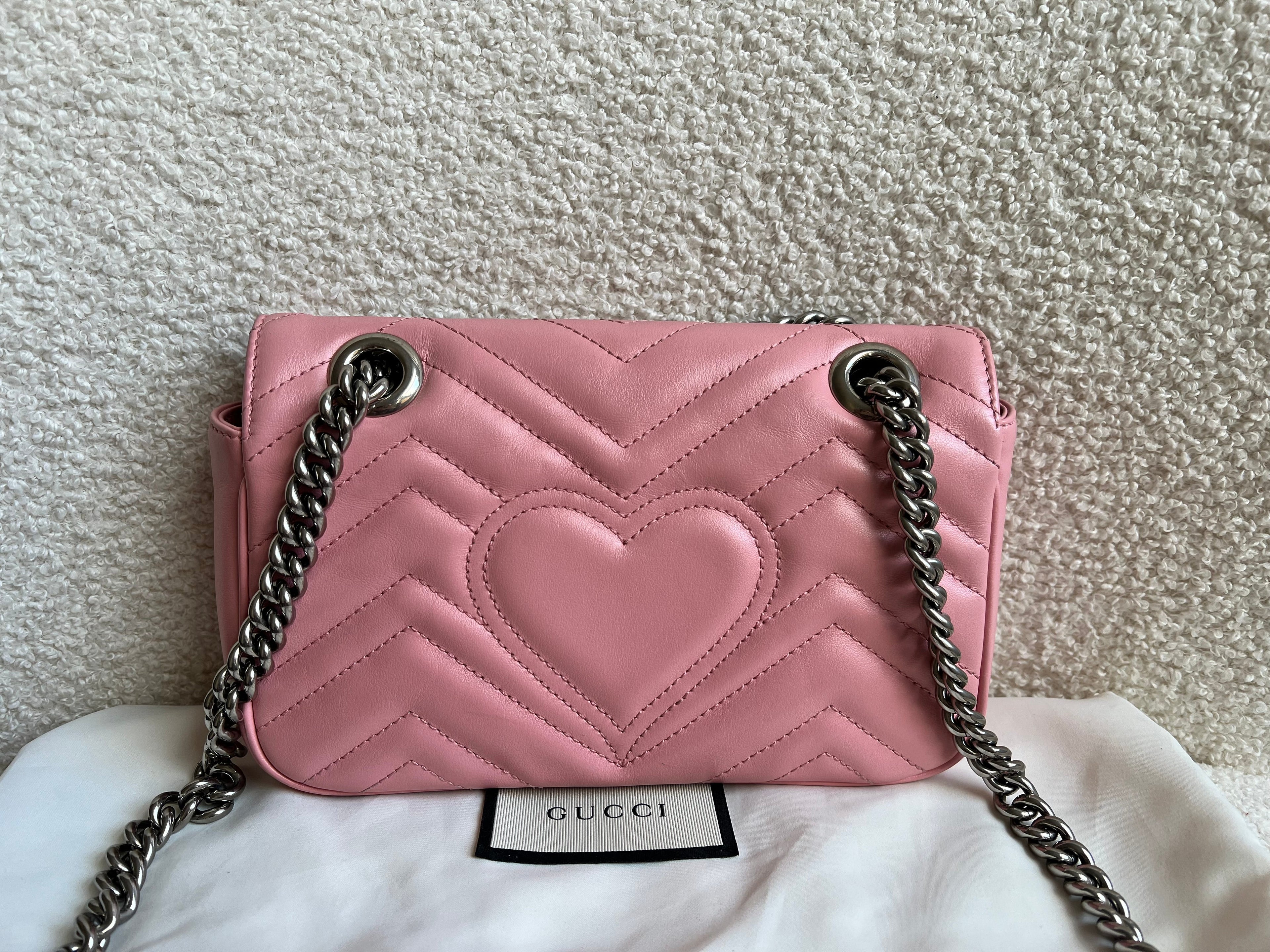 Gucci GG Pale Pink Marmont Mini Shoulder Bag (RRP £1,890)