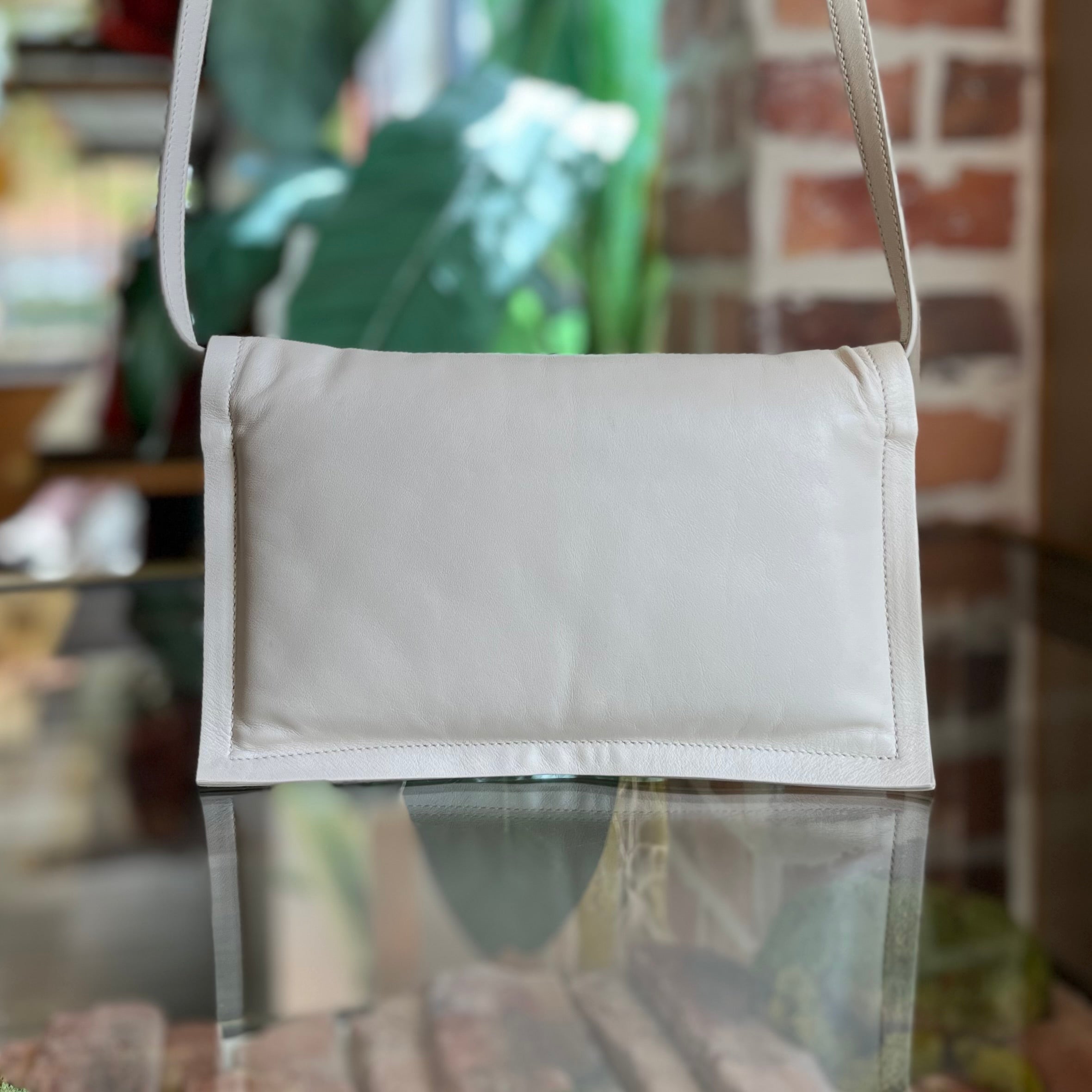 SALVATORE FERRAGAMO Puffy Footballer Vara Beige Leather Crossbody