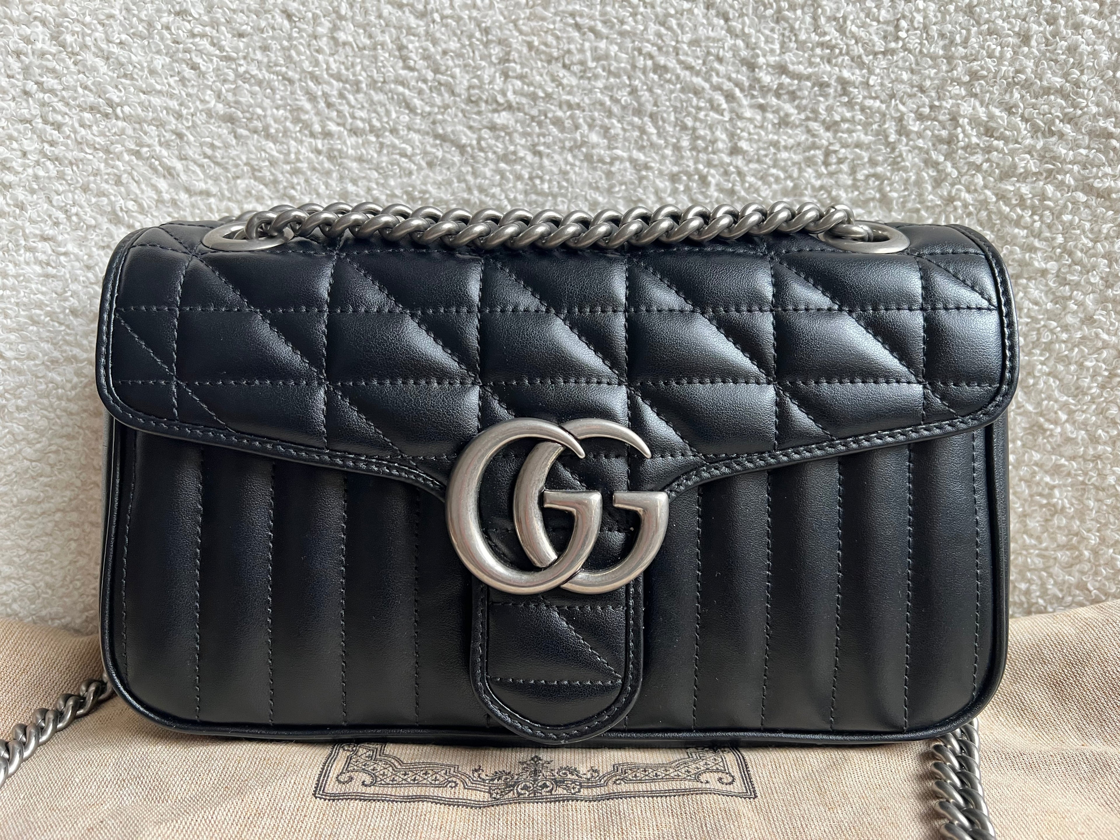 Gucci GG Black Aria Marmont Small Shoulder Bag (RRP £1800)