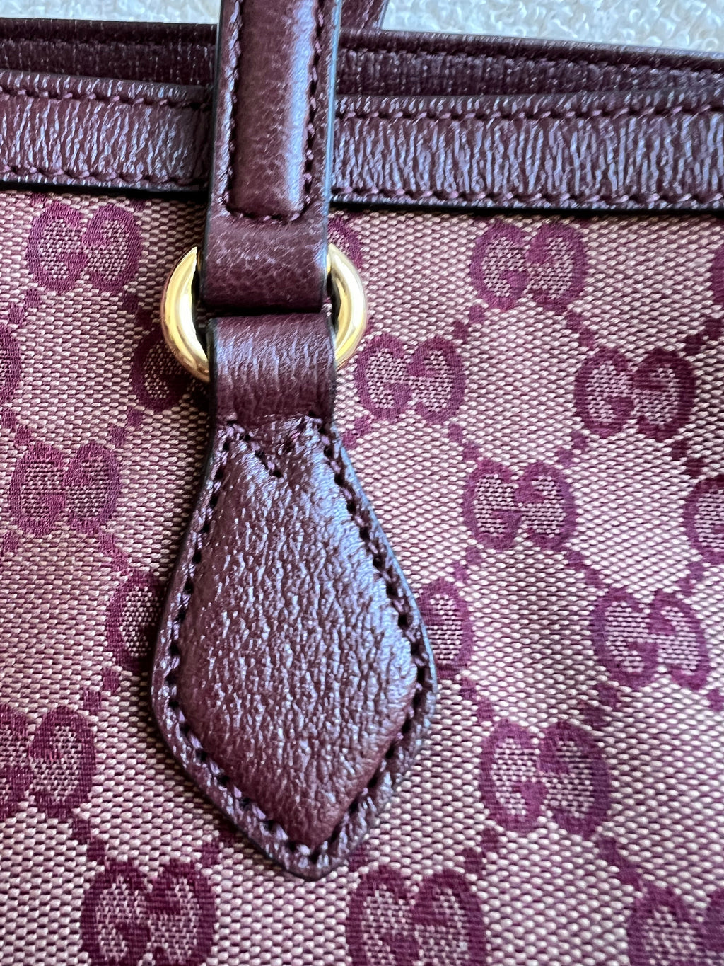 Gucci Burgundy Ophidia GG Supreme Medium Tote