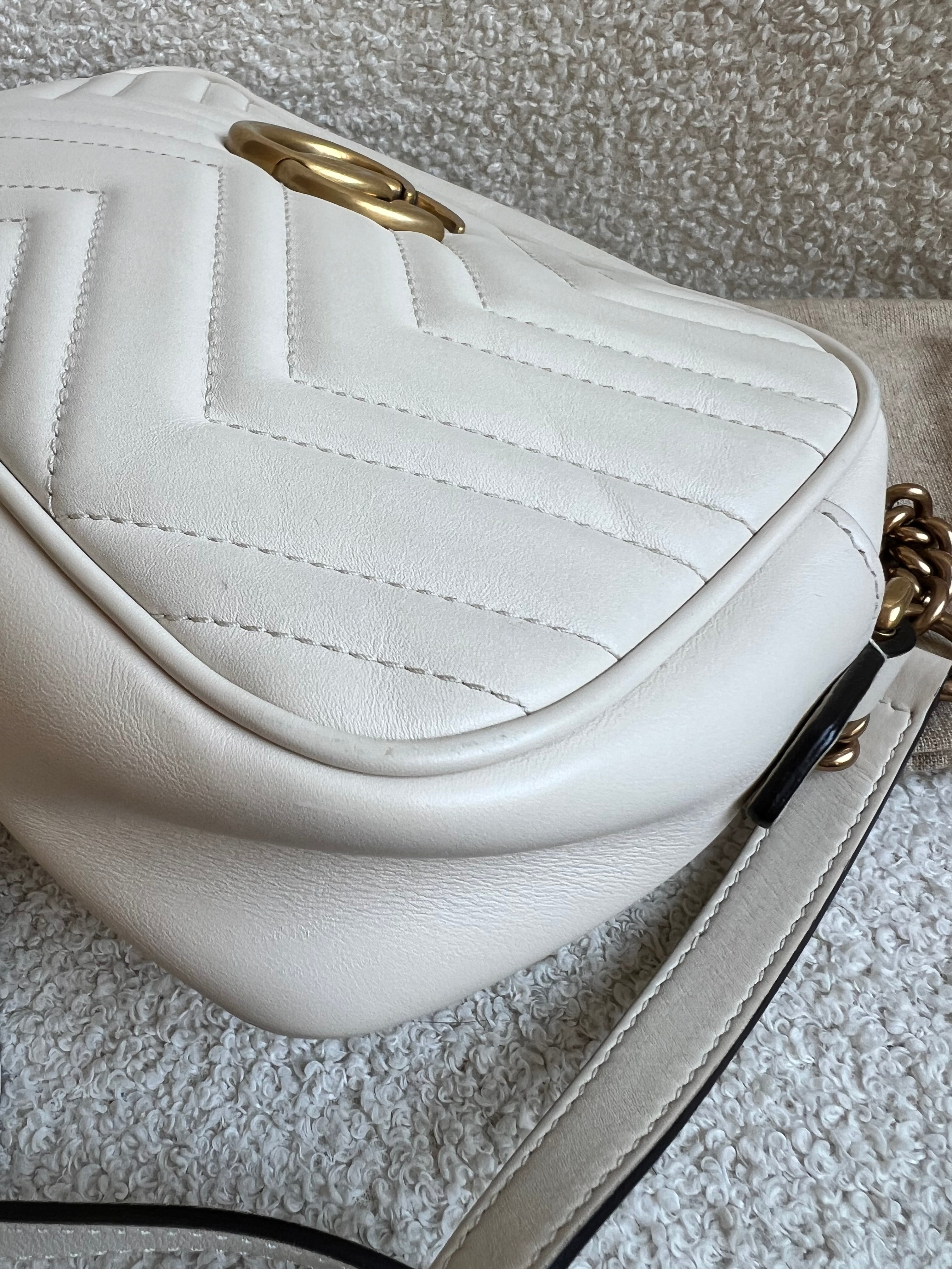 Gucci GG White Marmont Small Shoulder Bag (RRP £1440)