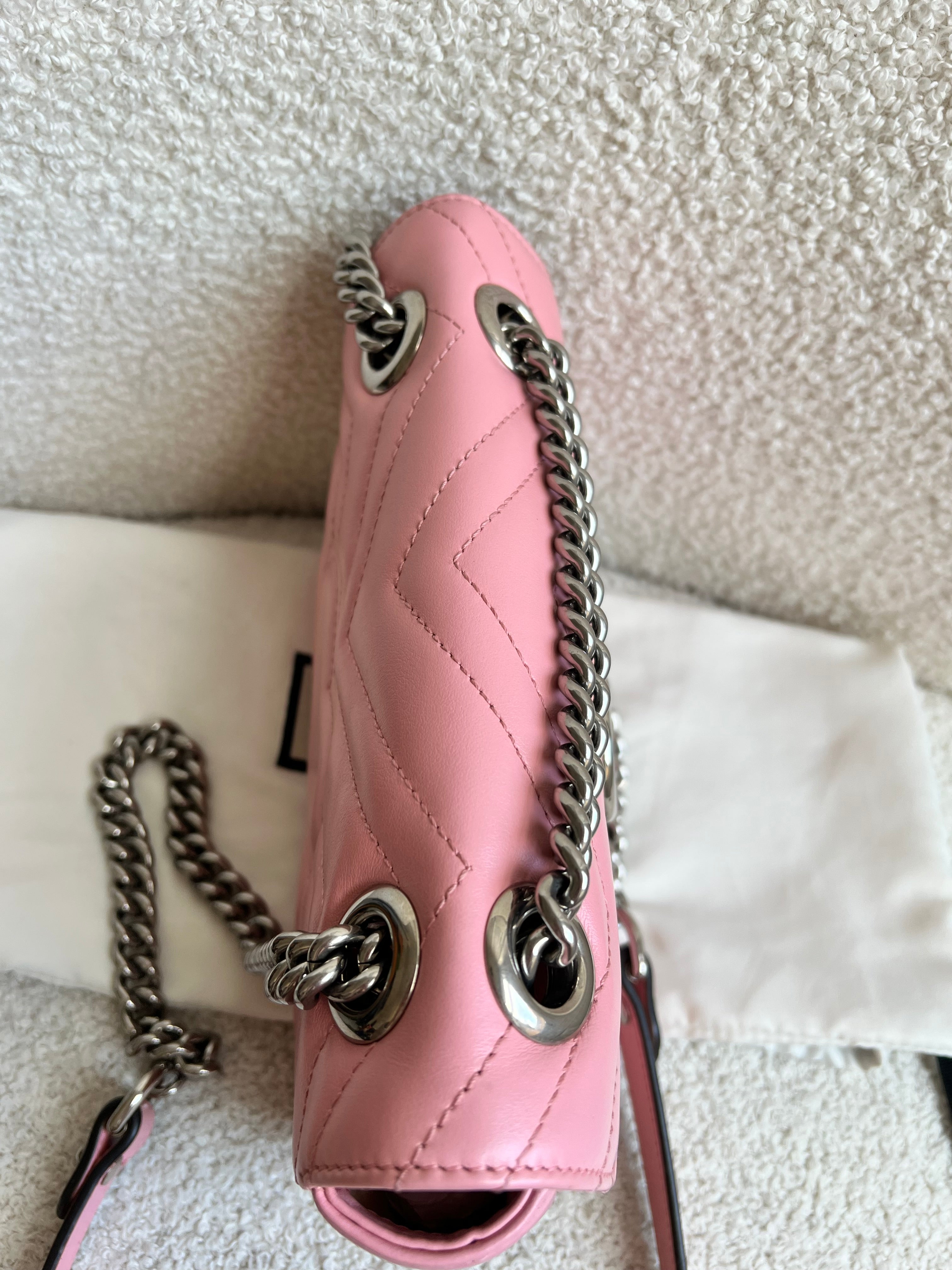 Gucci GG Pale Pink Marmont Mini Shoulder Bag (RRP £1,890)