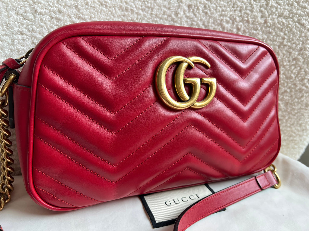 Gucci GG Red Marmont Small Shoulder Bag (RRP £1,440)
