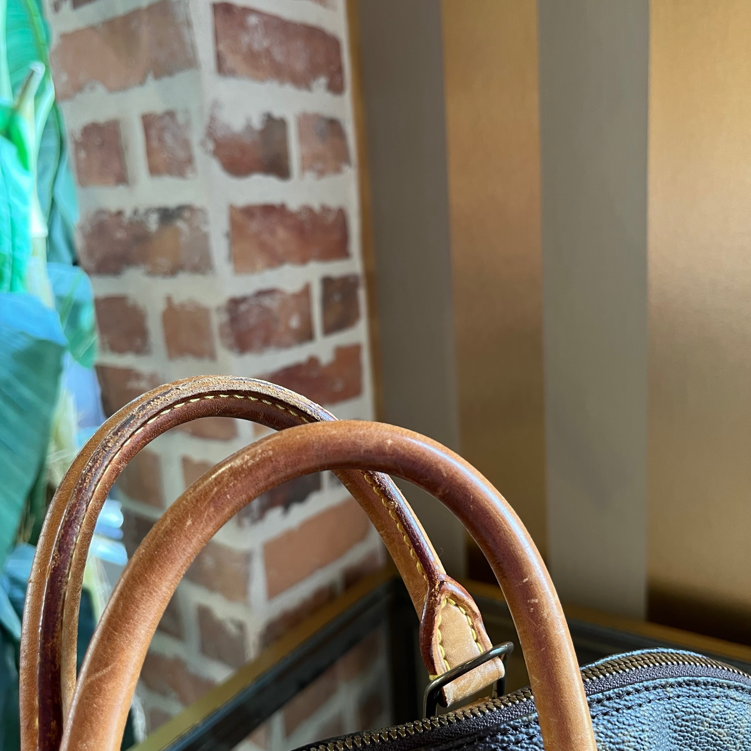 LOUIS VUITTON Vintage Alma PM Brown Monogram Canvas Top Handle