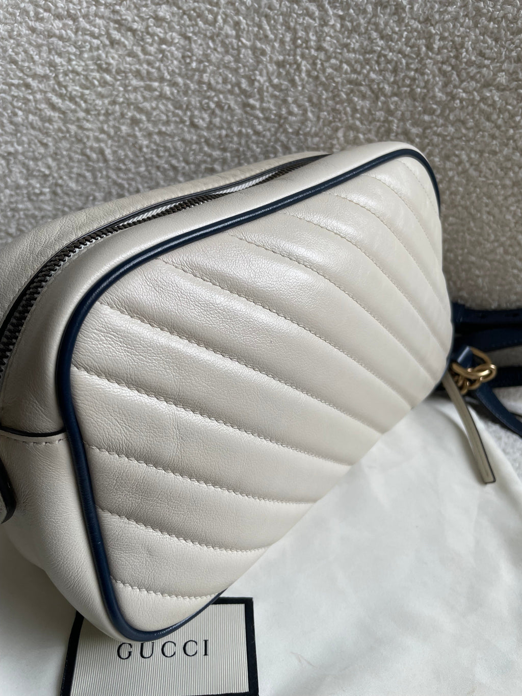 Gucci Torchon GG White Marmont Small Shoulder Bag