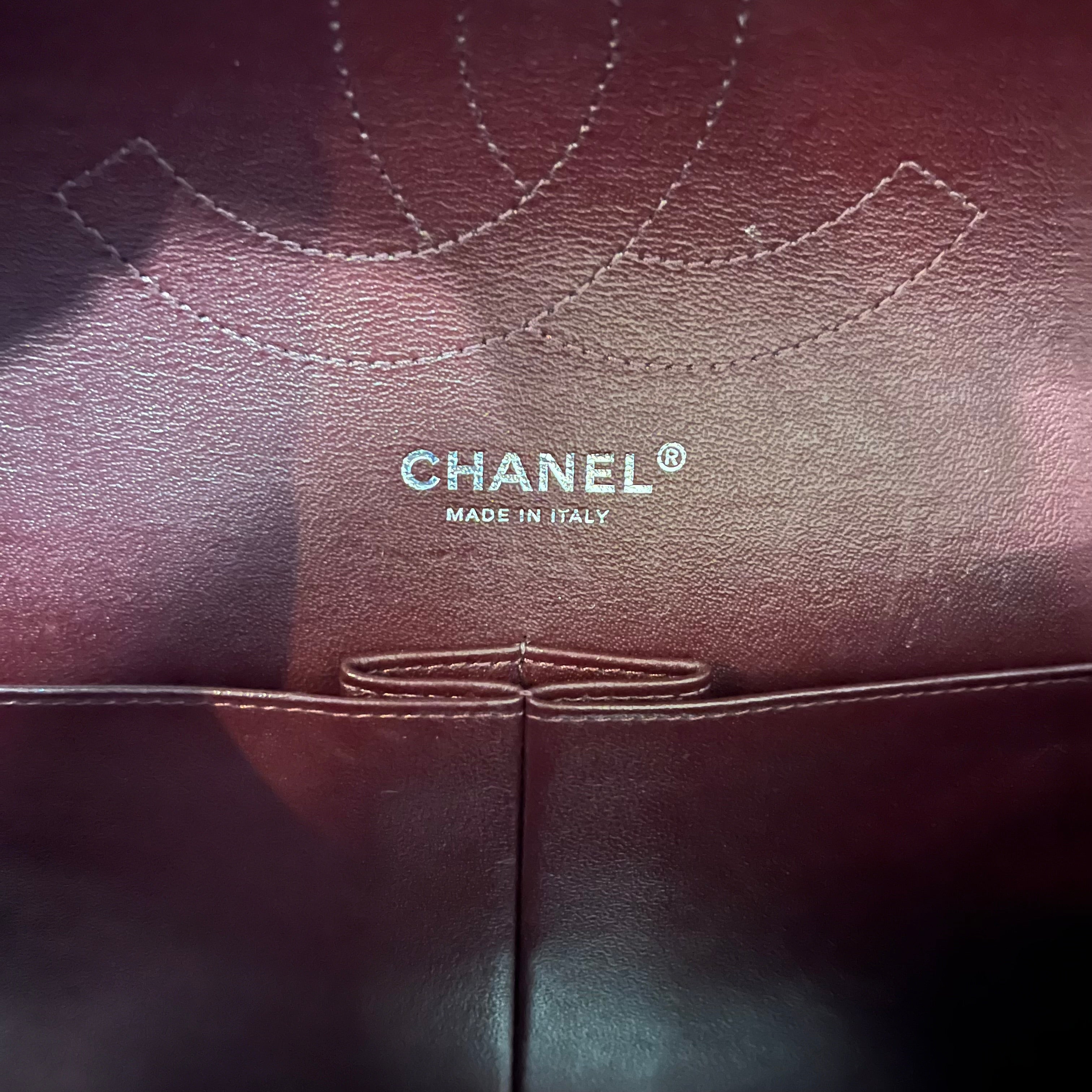 CHANEL Jumbo Double Flap Black Caviar Quilted Leather Shoulder Bag