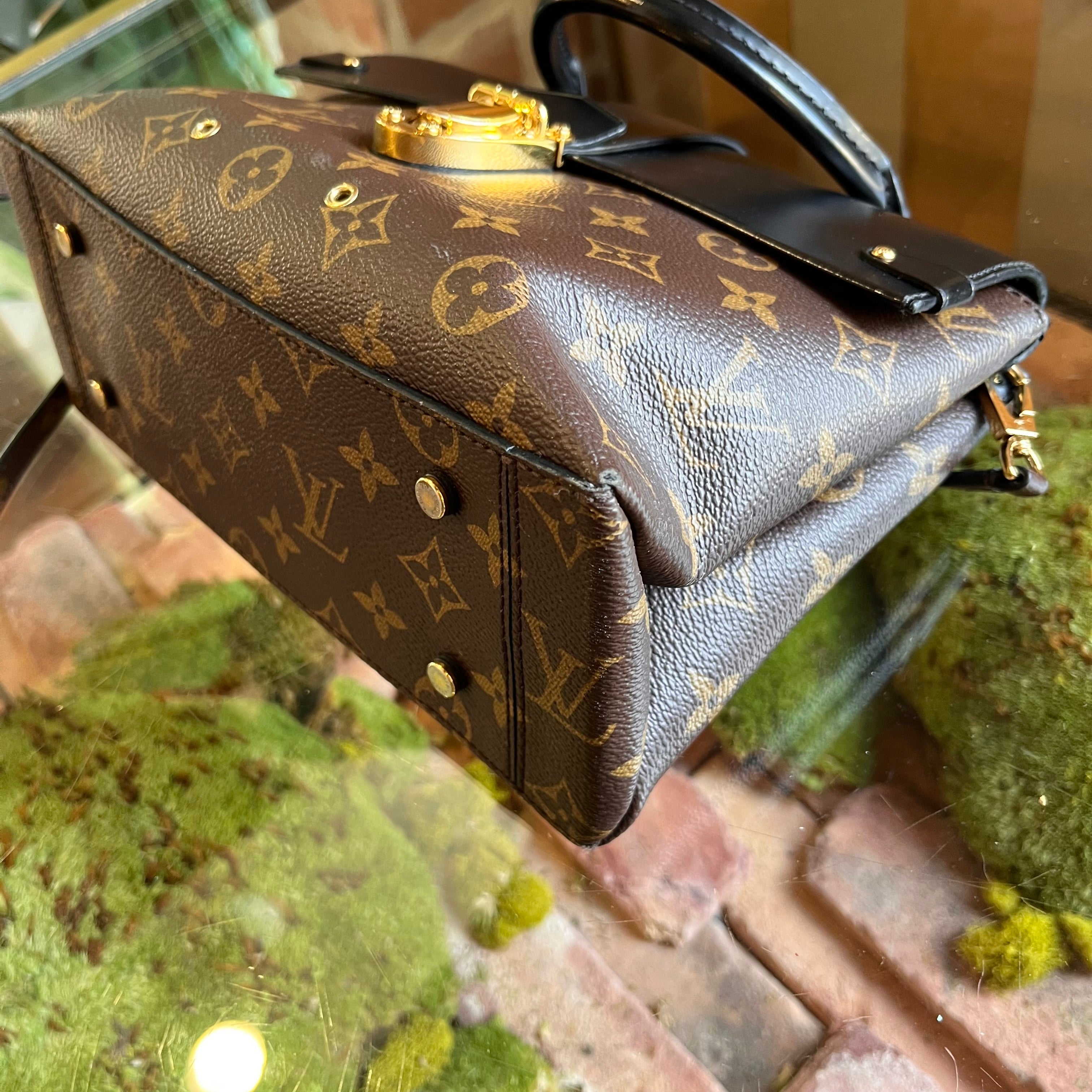 LOUIS VUITTON One Handle Noir Monogram Canvas Top Handle Bag