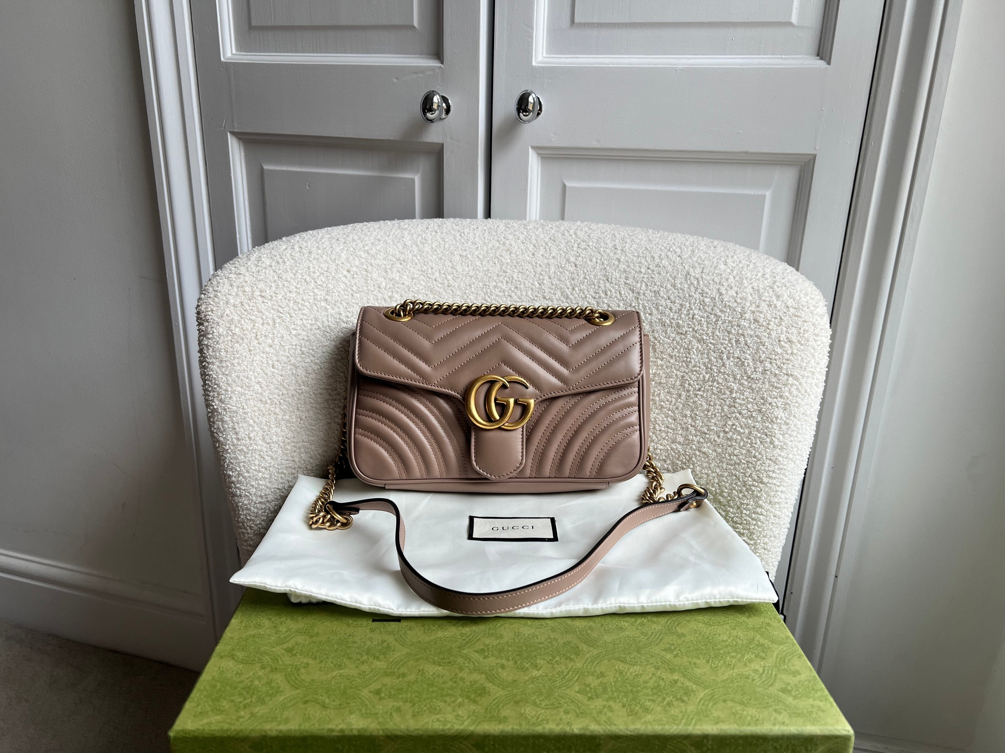 Gucci GG Dusty Pink Marmont Small Shoulder Bag (RRP £2070)