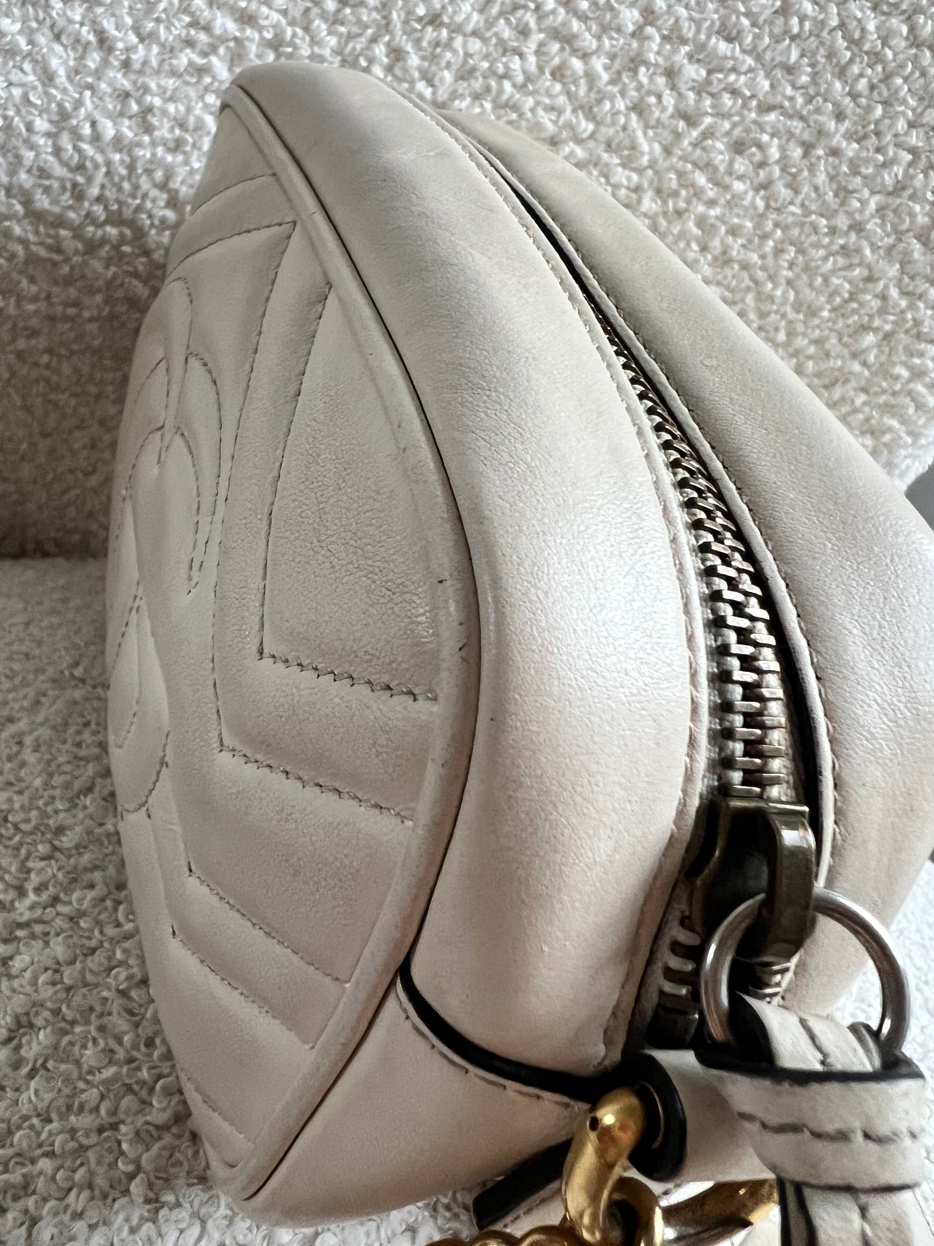Gucci GG White Marmont Mini Shoulder Bag (RRP £1,360)