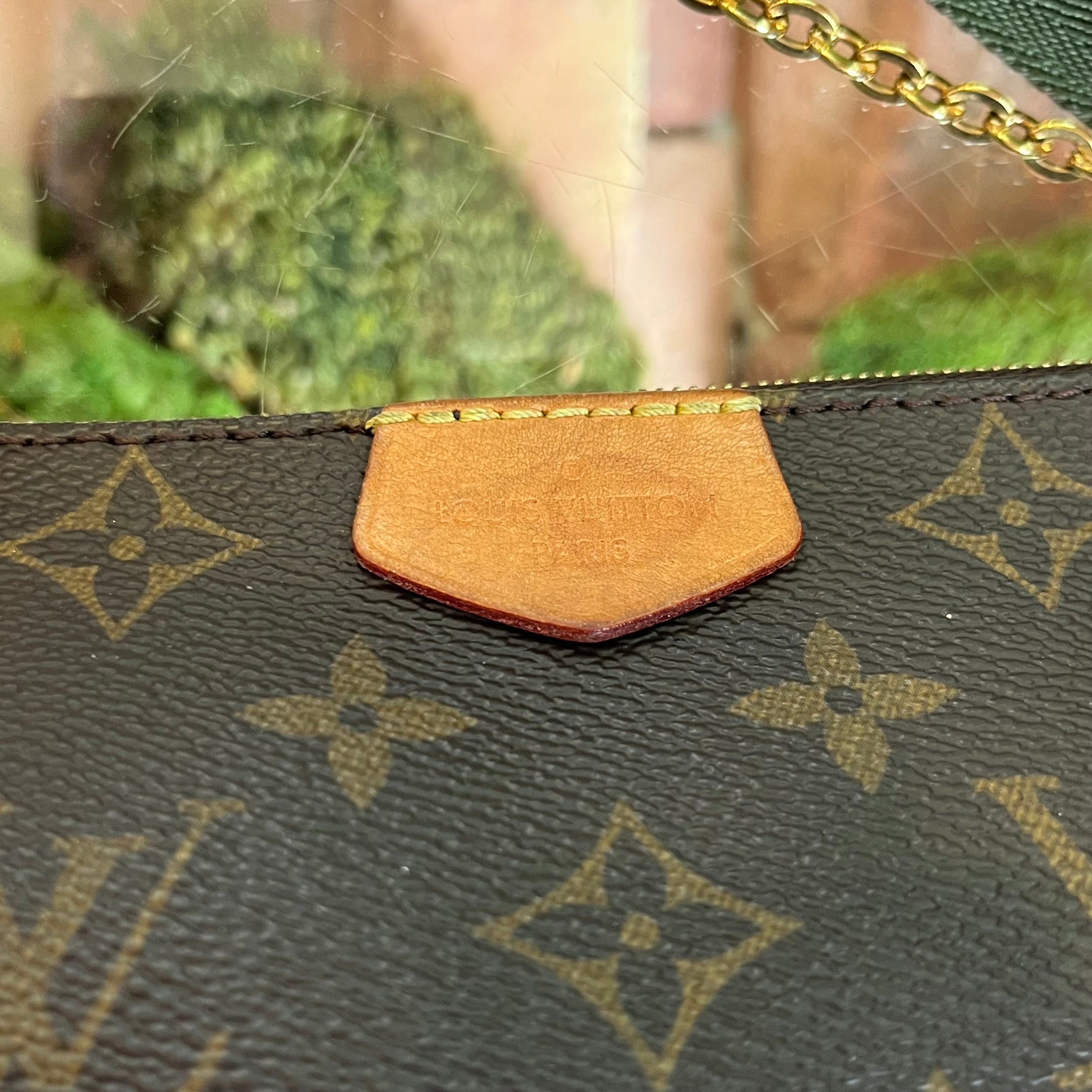 LOUIS VUITTON Khaki Brown Multi Pochette Accessories Monogram Coated Canvas Crossbody Bag