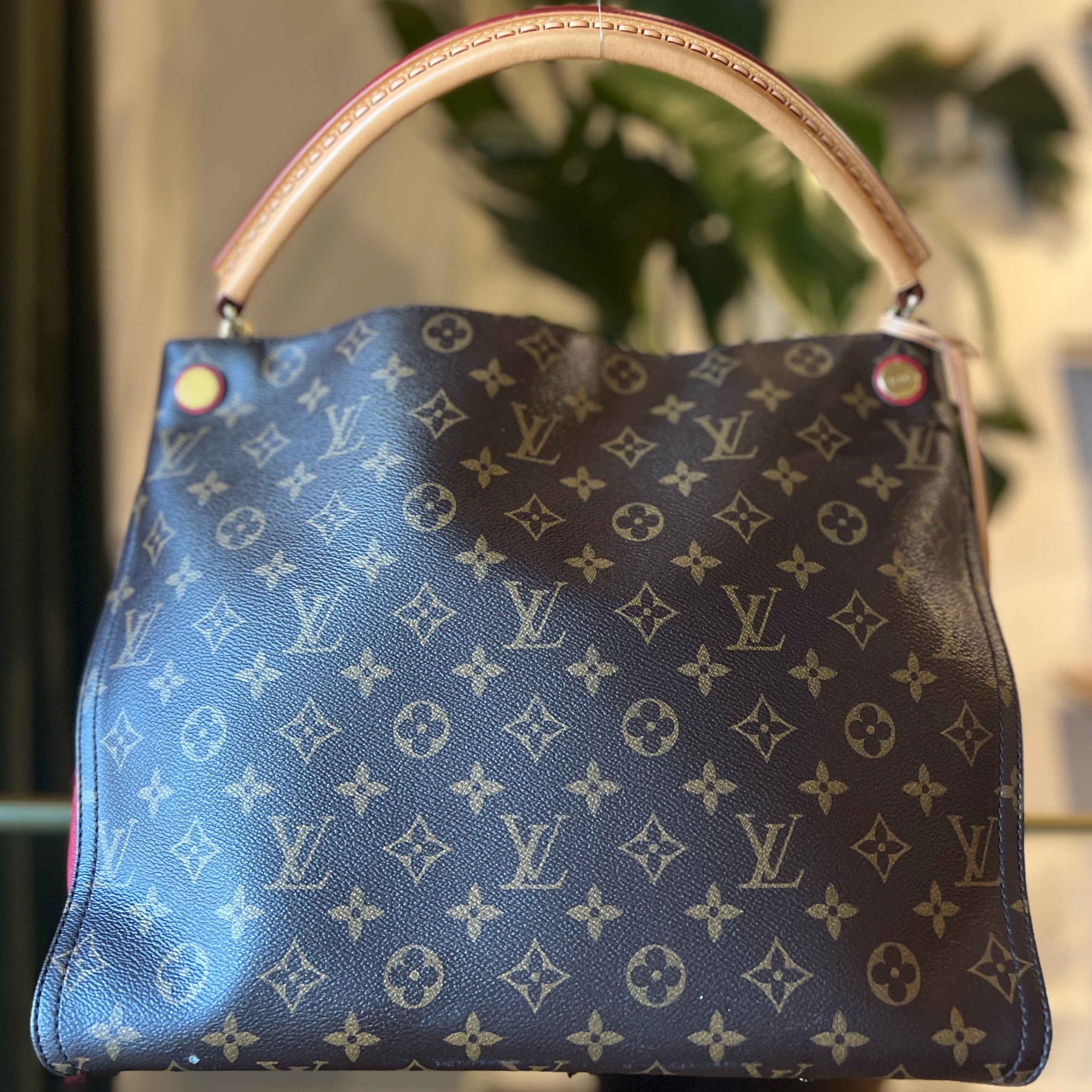 LOUIS VUITTON Gaia Cerise Monogram Canvas Hobo Bag