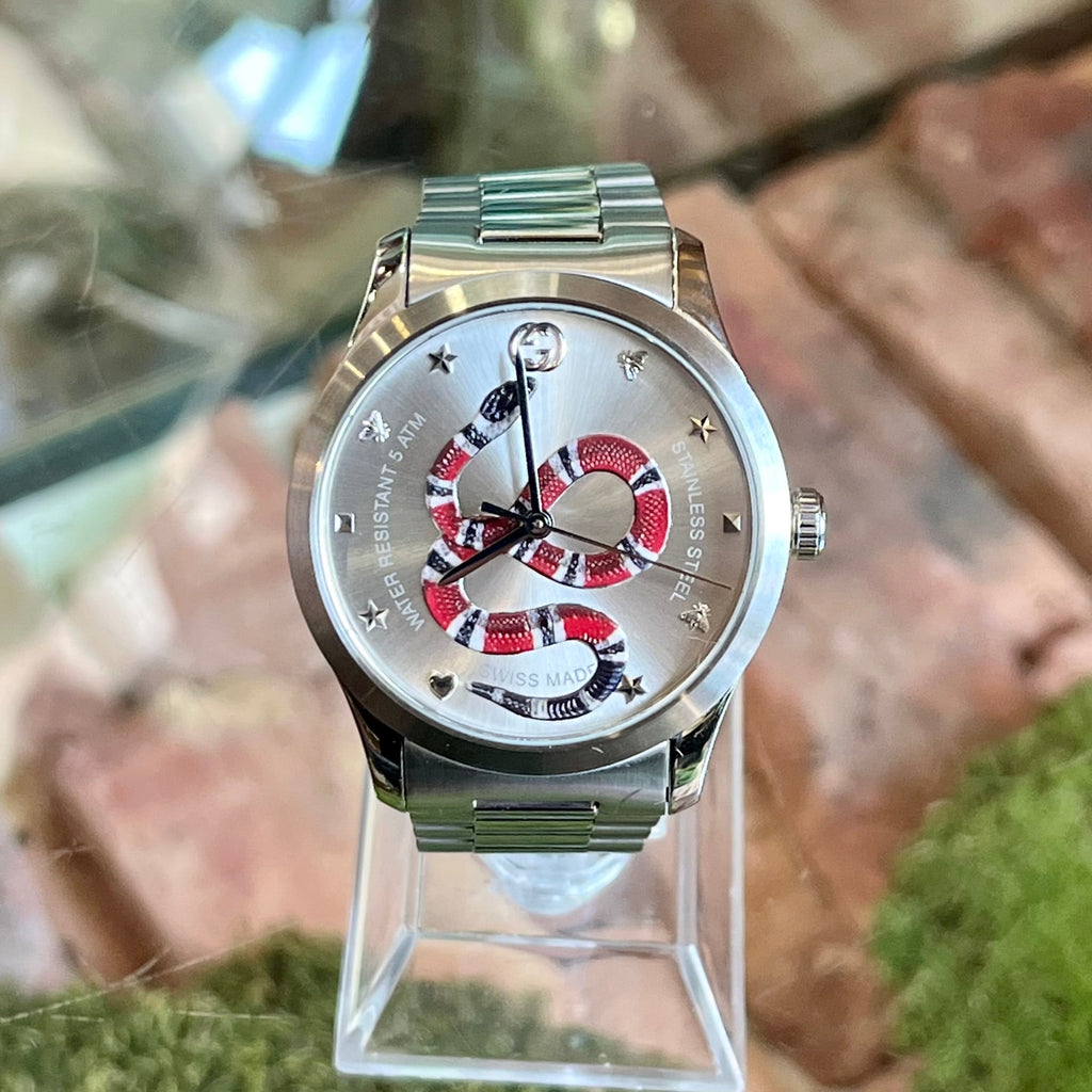 GUCCI G-Timeless King Snake Quartz Stainless Steel Watch