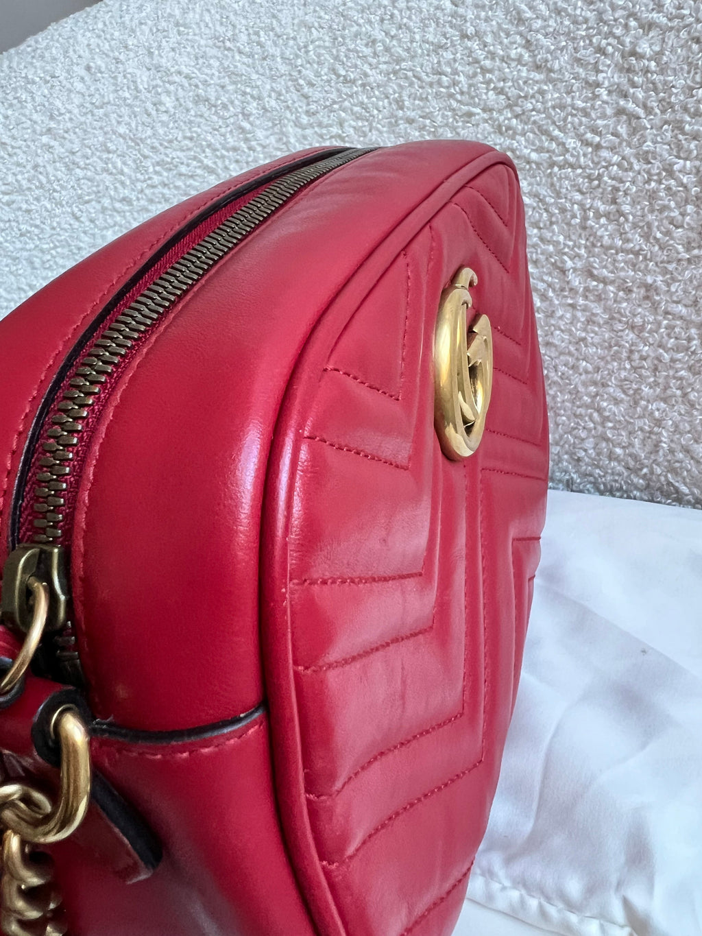 Gucci GG Red Marmont Small Shoulder Bag (RRP £1,440)