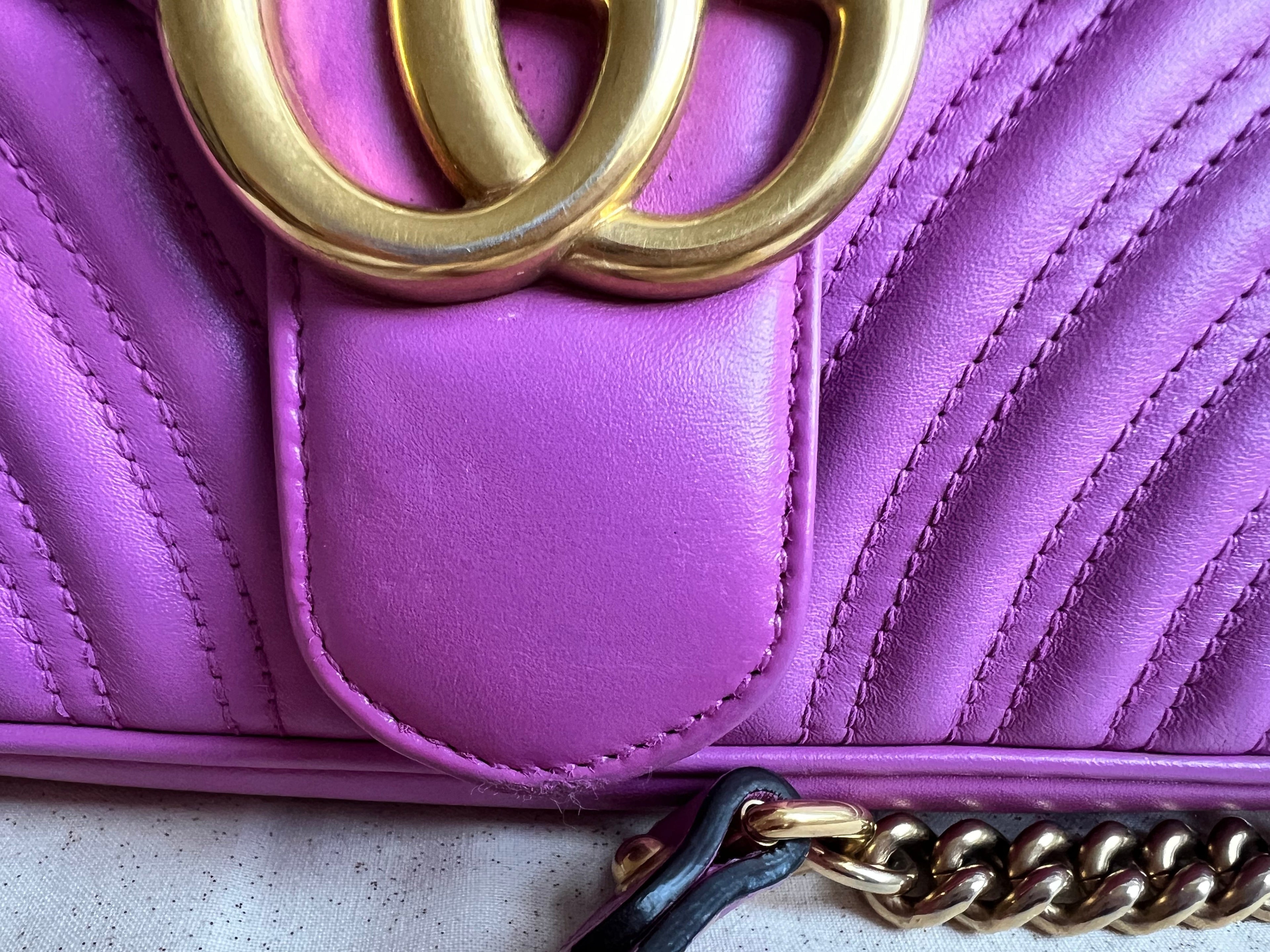 Gucci GG Hot Pink Marmont Small Shoulder Bag (RRP £2070)