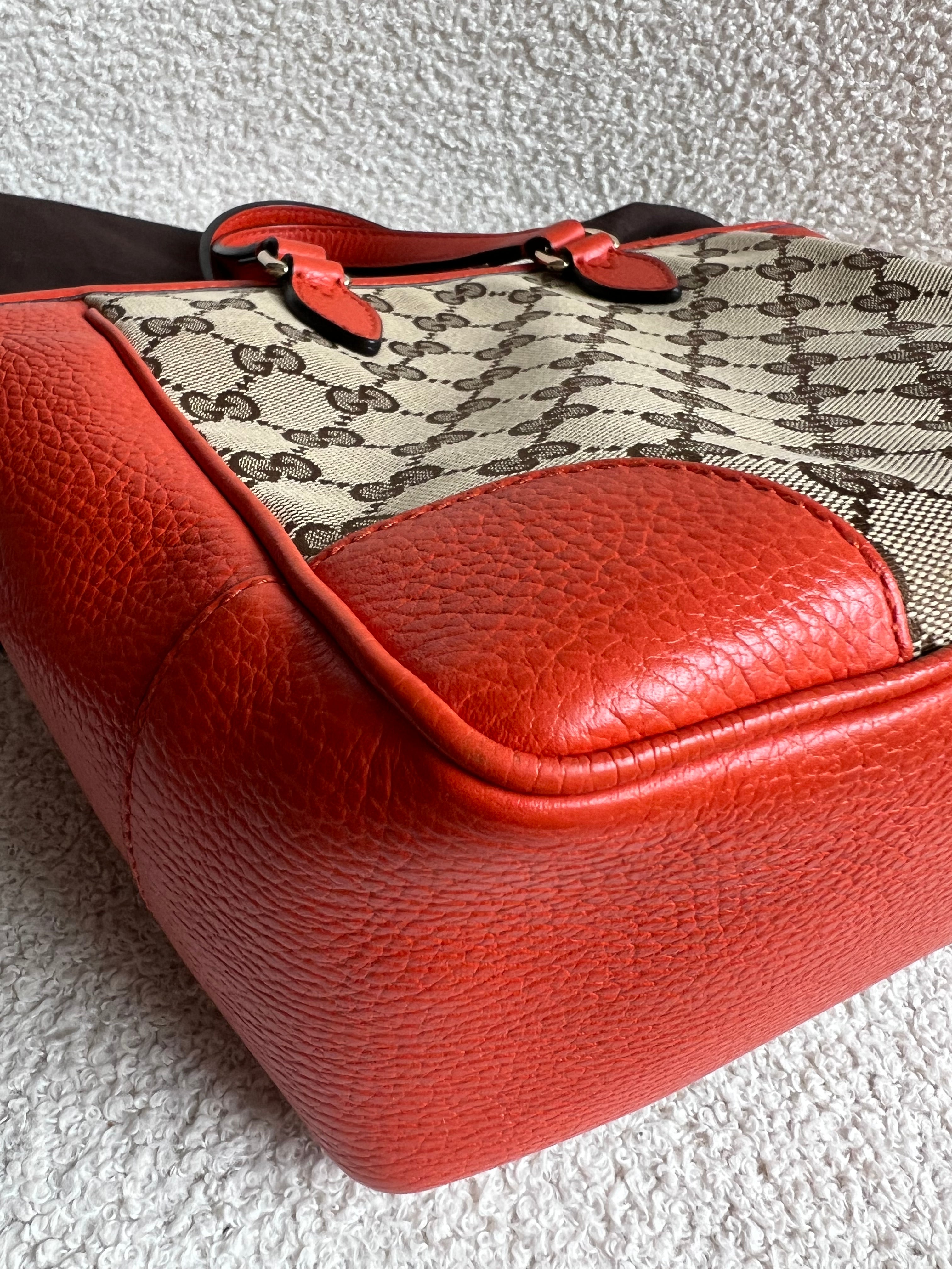 Gucci Bree GG canvas and orange Tote Bag