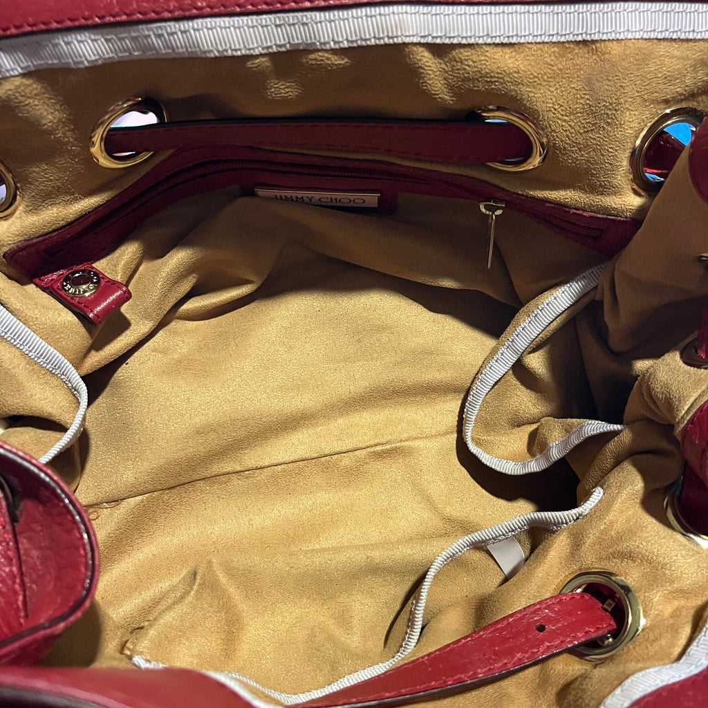 JIMMY CHOO Red Leather Rosalie Satchel