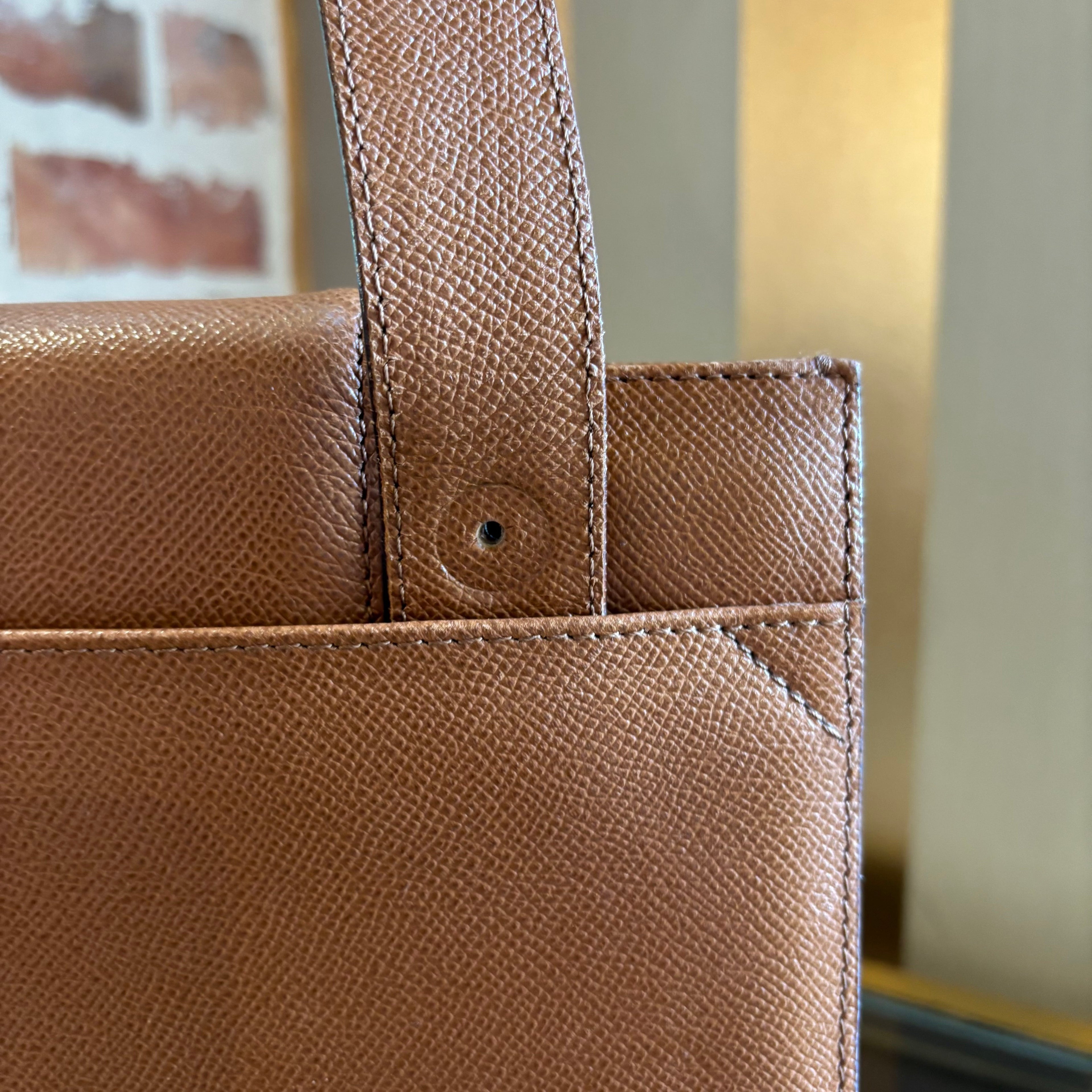 BVLGARI Tan Vintage Turnlock Shoulder Bag