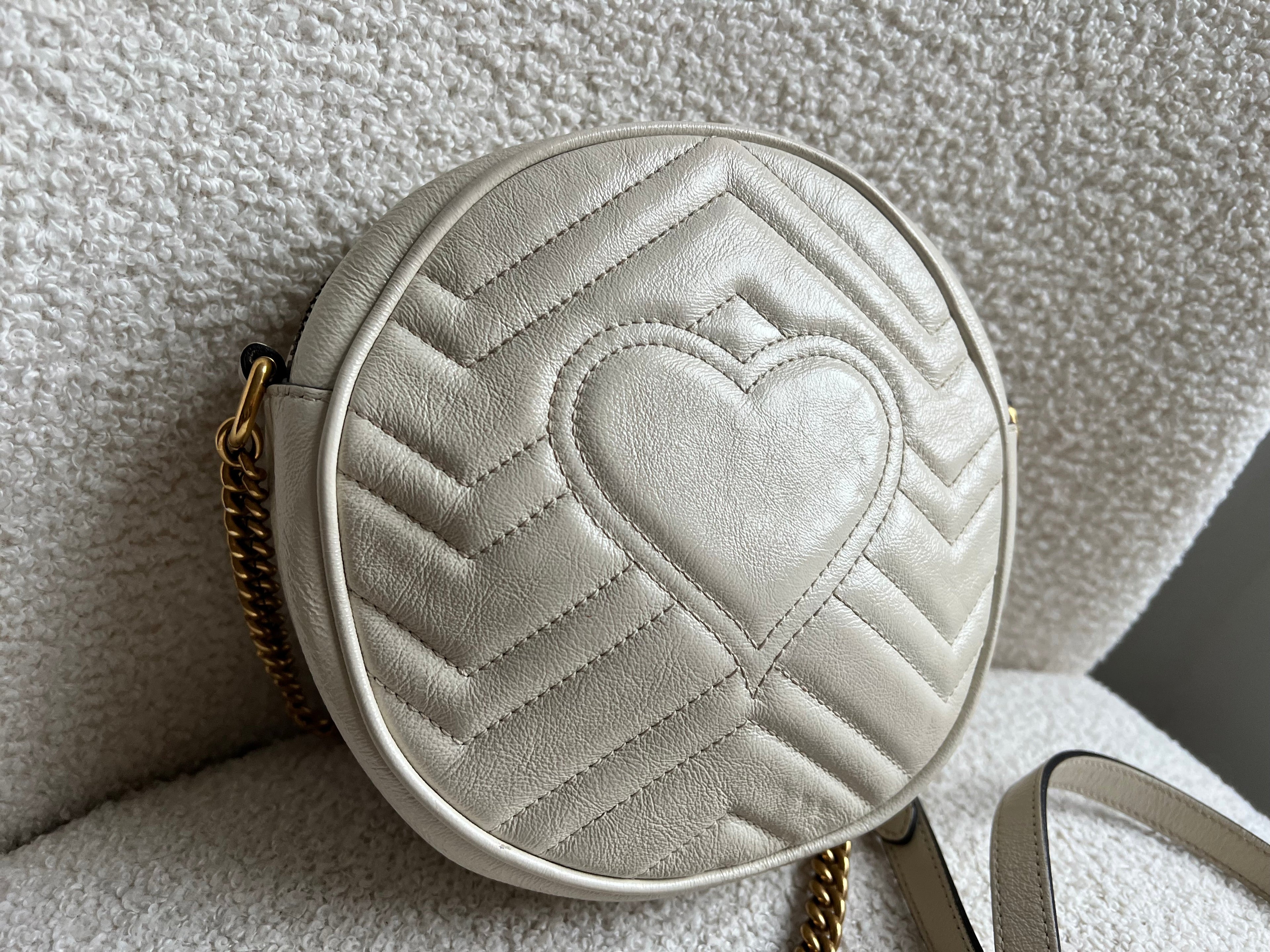 Gucci GG Round White Marmont Small Shoulder Bag (RRP £1,090)