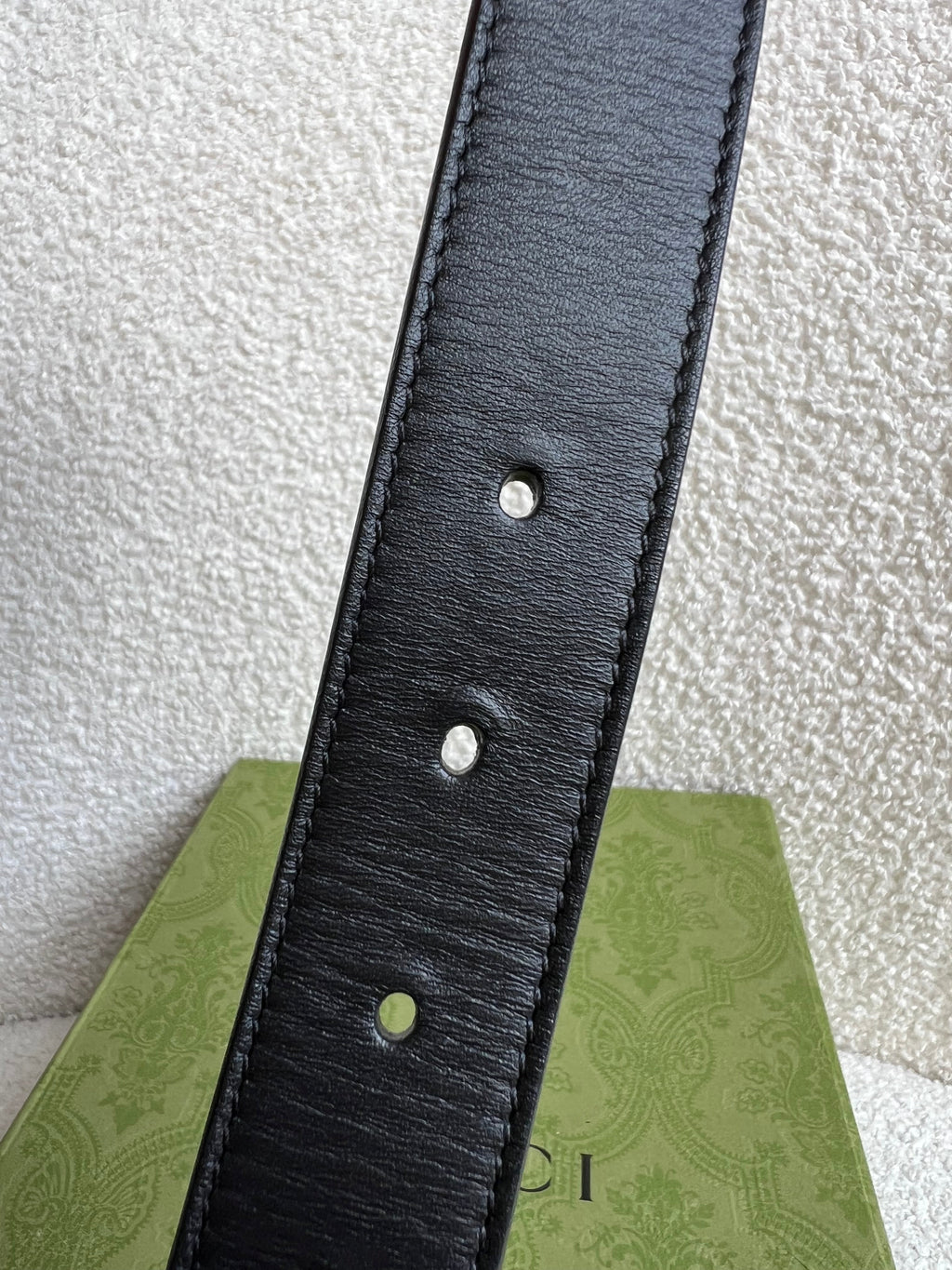 Gucci GG Marmont Black Leather Belt with Gold Buckle (RRP £395)