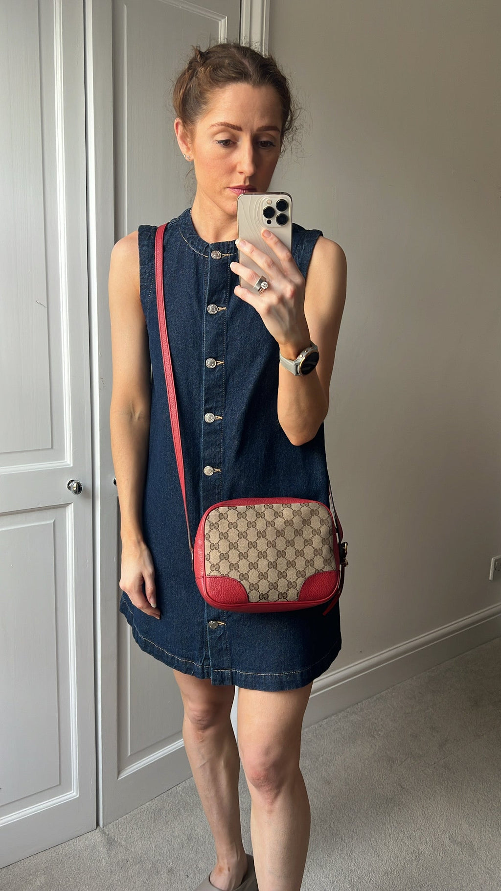 Gucci Bree GG Canvas Red Small Messenger Bag