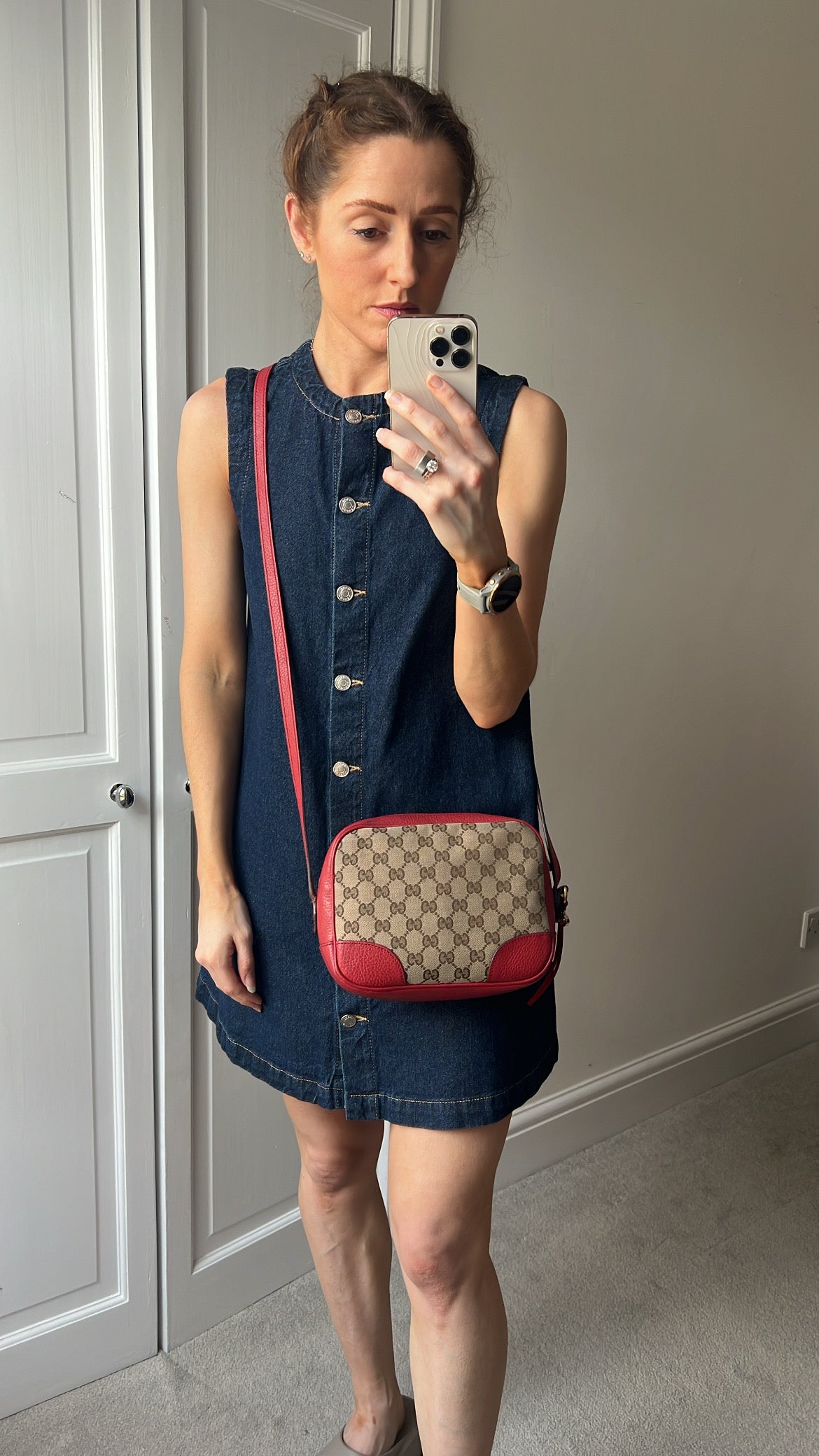 Gucci Bree GG Canvas Red Small Messenger Bag