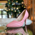GUCCI Charlotte Pink Chevron Pumps Heels Sz 39.5(39.5US)
