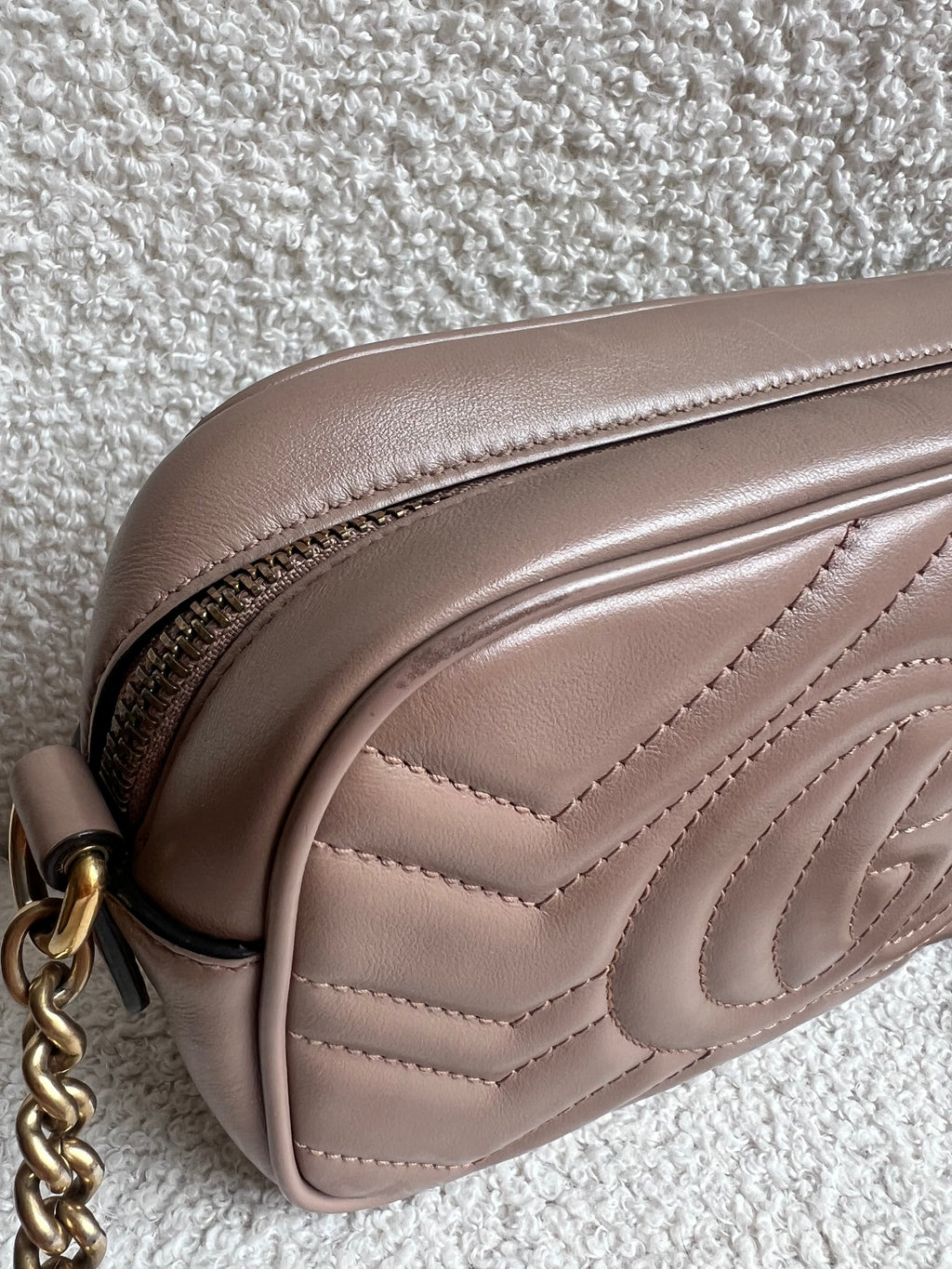 Gucci GG Dusty Pink Marmont Mini Shoulder Bag (RRP £1,360)