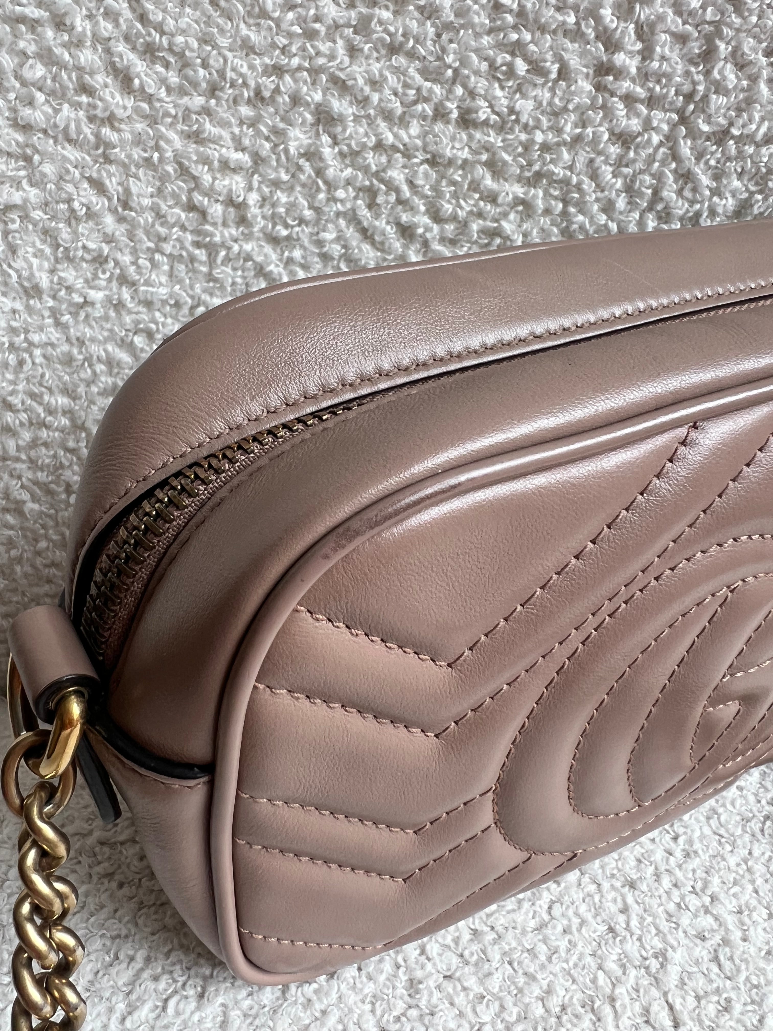 Gucci GG Dusty Pink Marmont Mini Shoulder Bag (RRP £1,360)