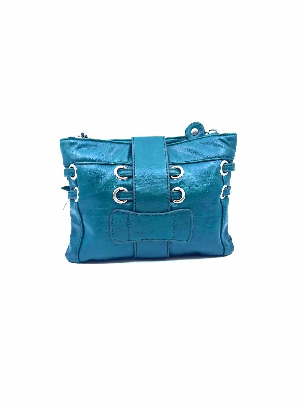 JIMMY CHOO Forest Green Leather Solid Handbag