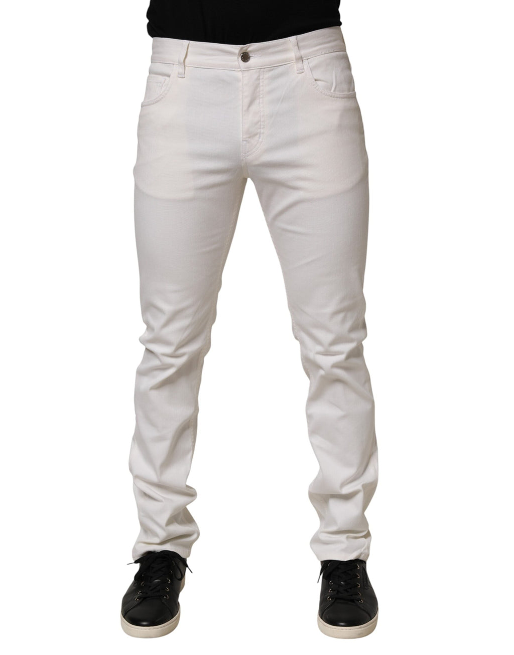 Prada White Mid Waist Skinny Fit Denim Casual Trouser Men's Jeans (Pre-Owned)