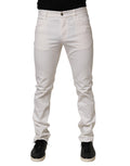 Prada White Mid Waist Skinny Fit Denim Casual Trouser Men's Jeans (Pre-Owned)