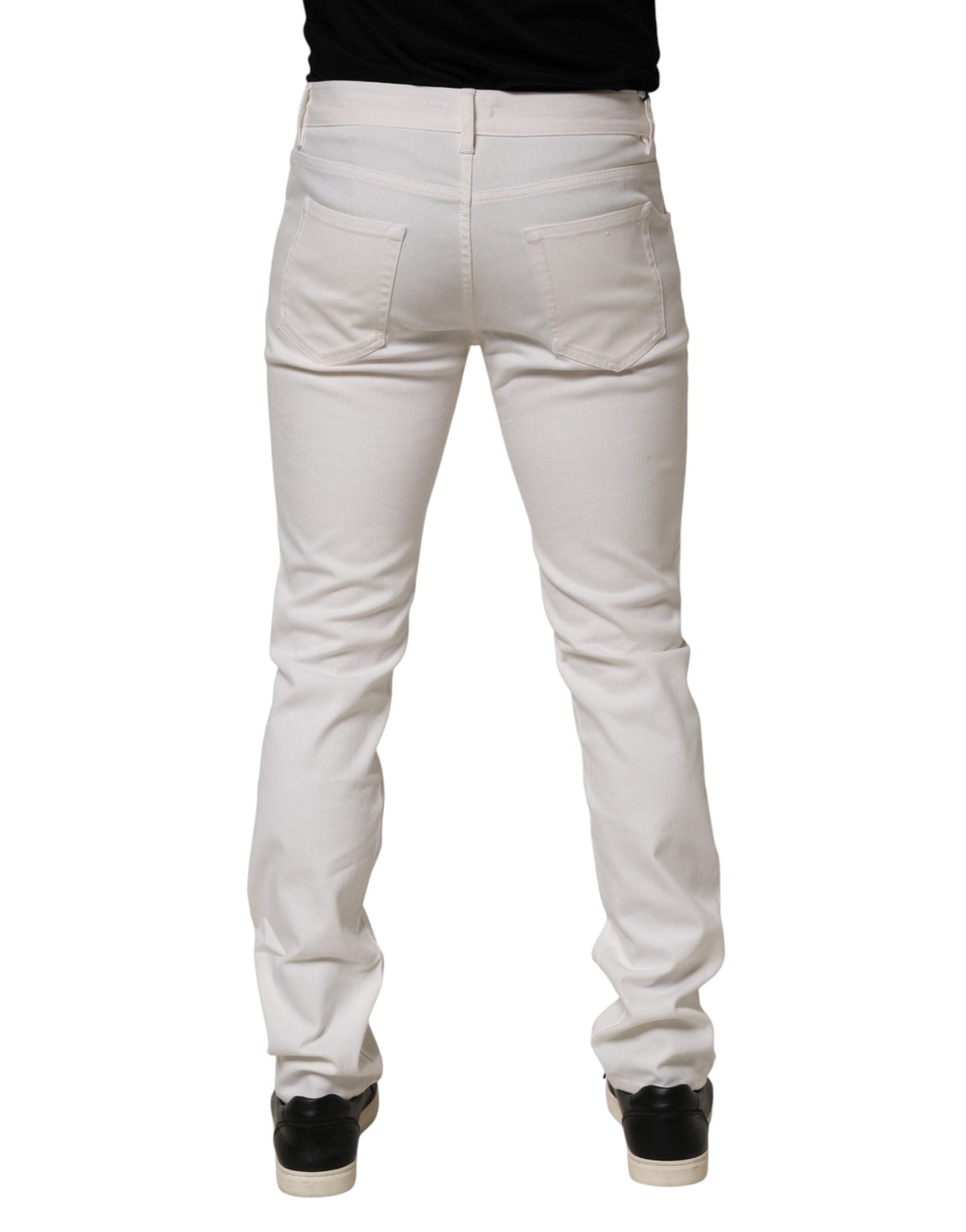 Prada White Mid Waist Skinny Fit Denim Casual Trouser Men's Jeans (Pre-Owned)