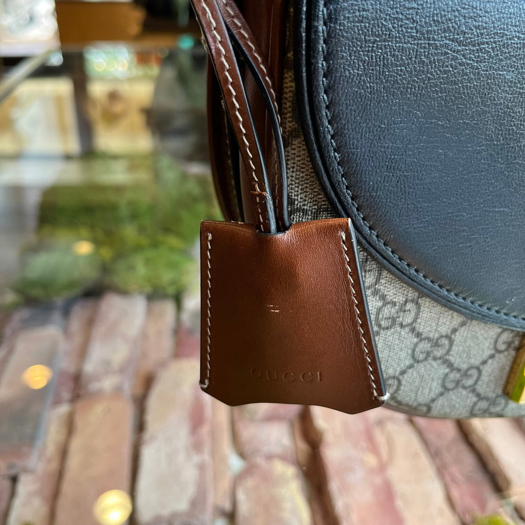 GUCCI Small Padlock GG Supreme Monogram Calfskin Messenger Shoulder Bag