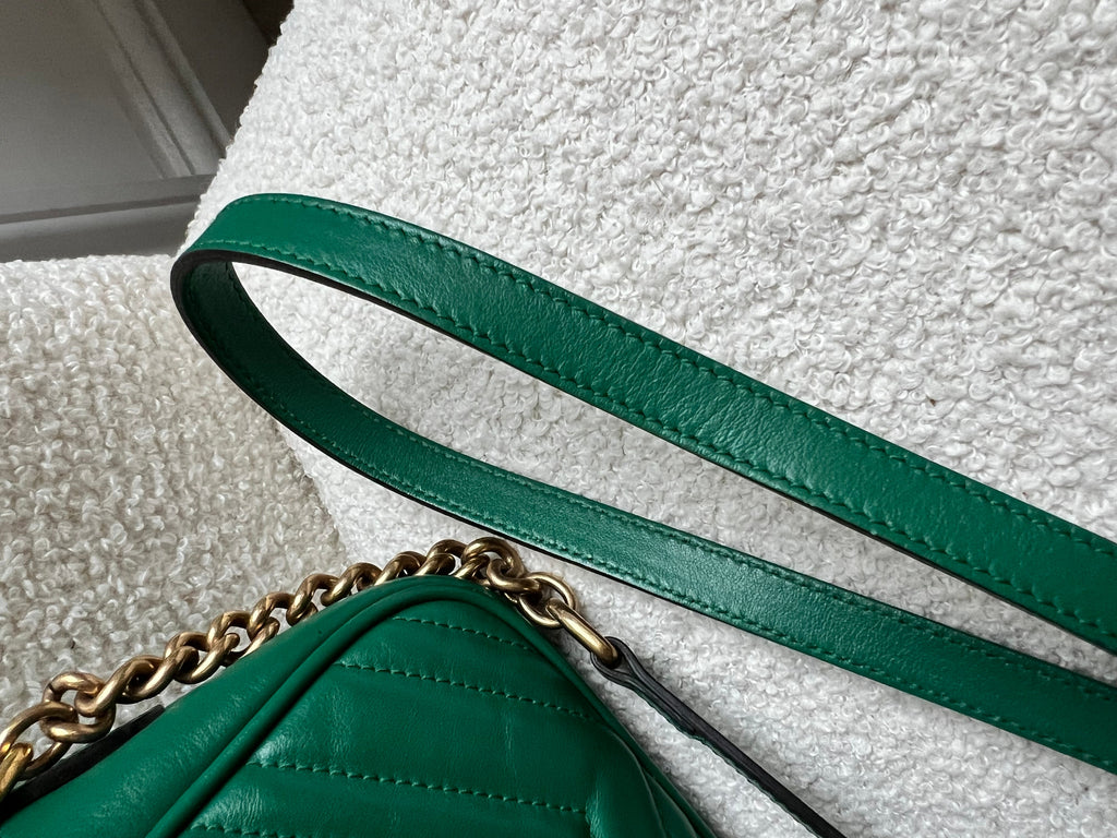 Gucci GG Green Marmont Small Shoulder Bag (RRP £1440)