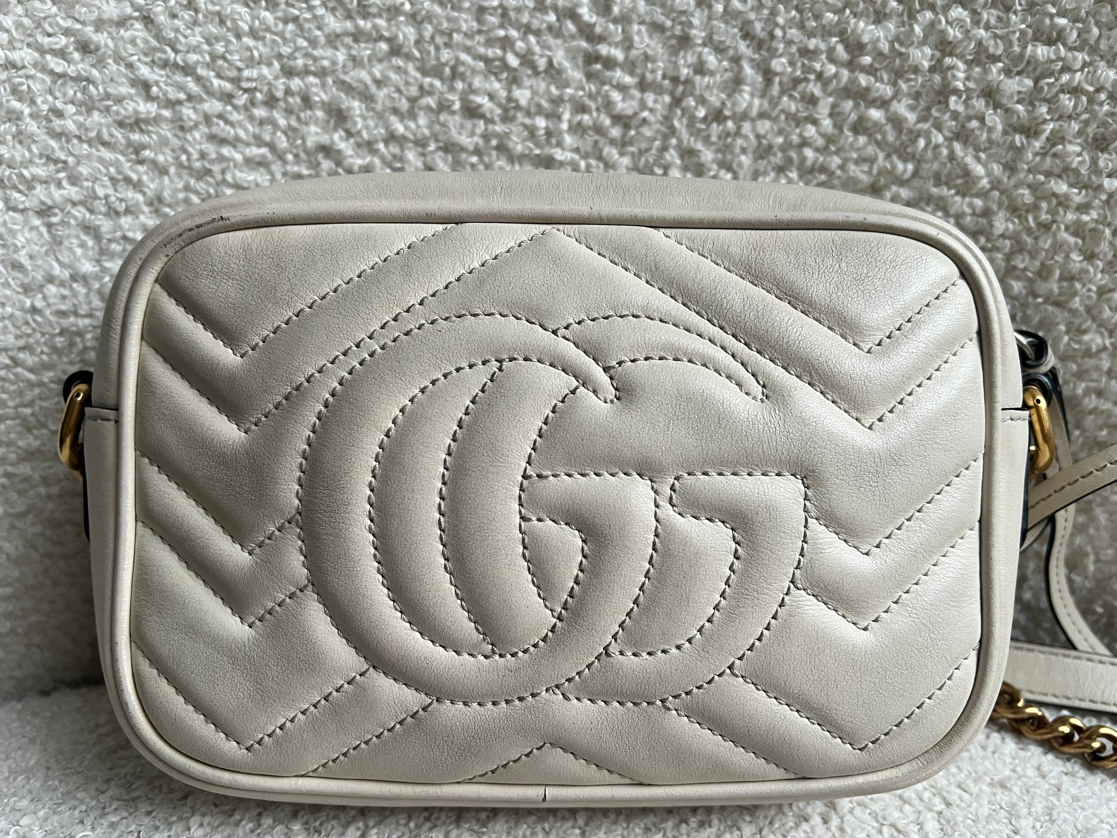 Gucci GG White Marmont Mini Shoulder Bag (RRP £1,360)