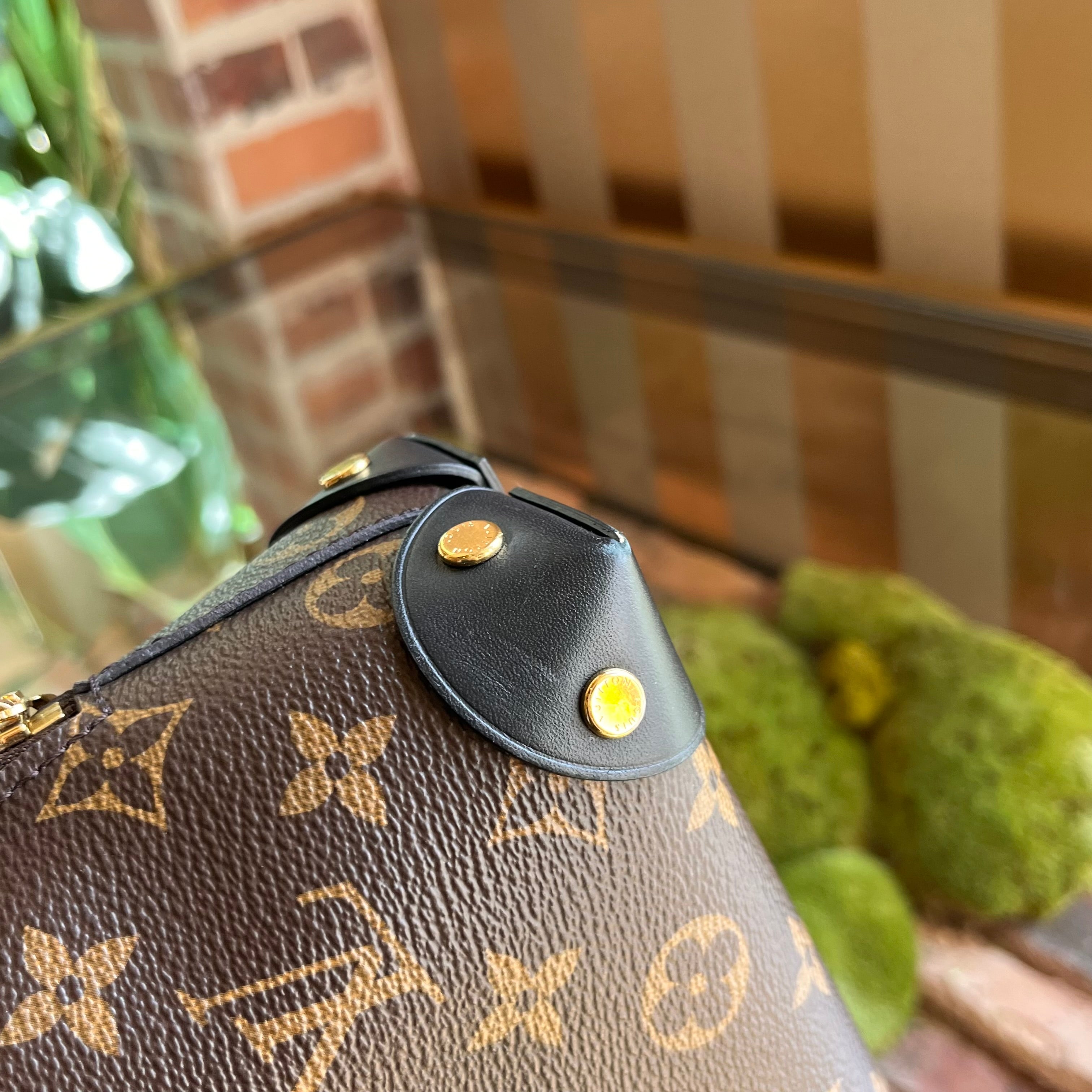 LOUIS VUITTON Petite Malle Souple Black Monogram Canvas Top Handle Bag