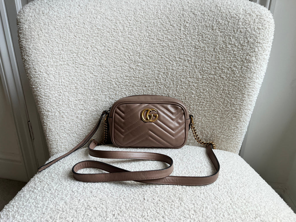 Gucci GG Dusty Pink Marmont Mini Shoulder Bag (RRP £1,360)