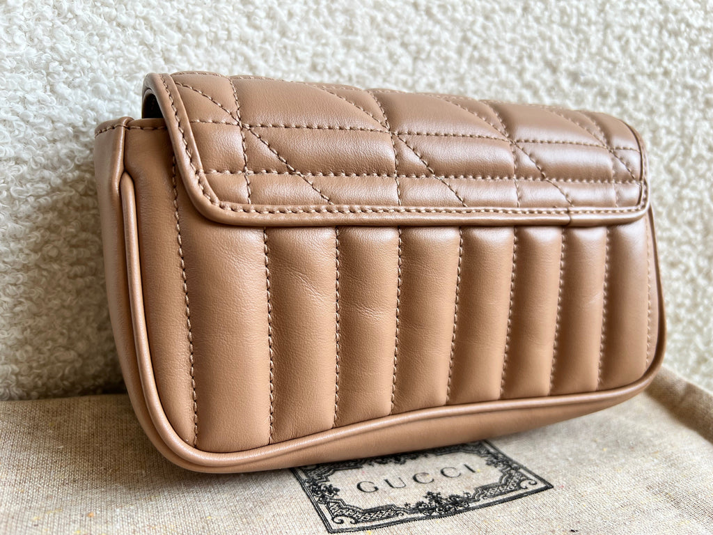 Gucci GG Beige Marmont Super Mini Aria Shoulder Bag (RRP £985)