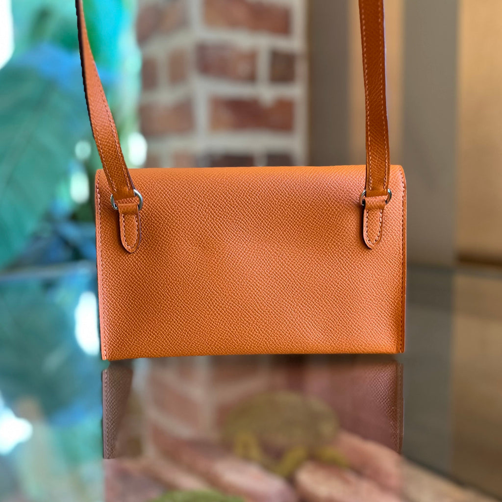 HERMES Hermesnap Orange Epsom Calfskin Shoulder Bag