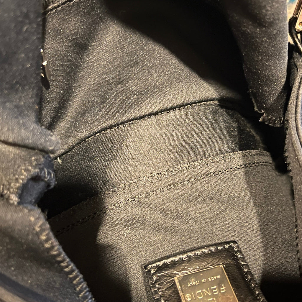 FENDI Baguette Small Black Neoprene Shoulder Bag